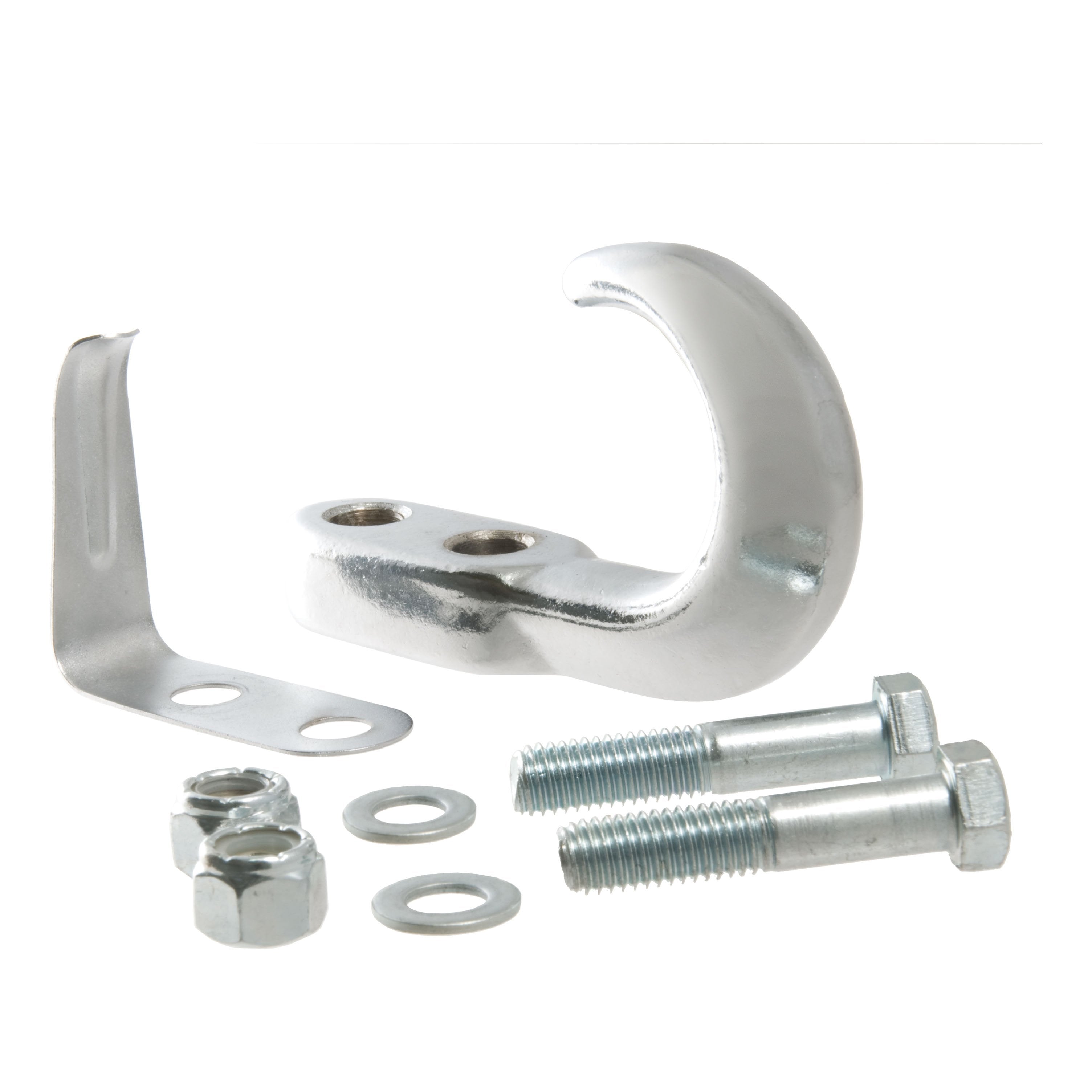 CURT Bolt-On Chrome Steel Tow Hook with Spring Clip, 10,000 lbs Capacity Model 22401