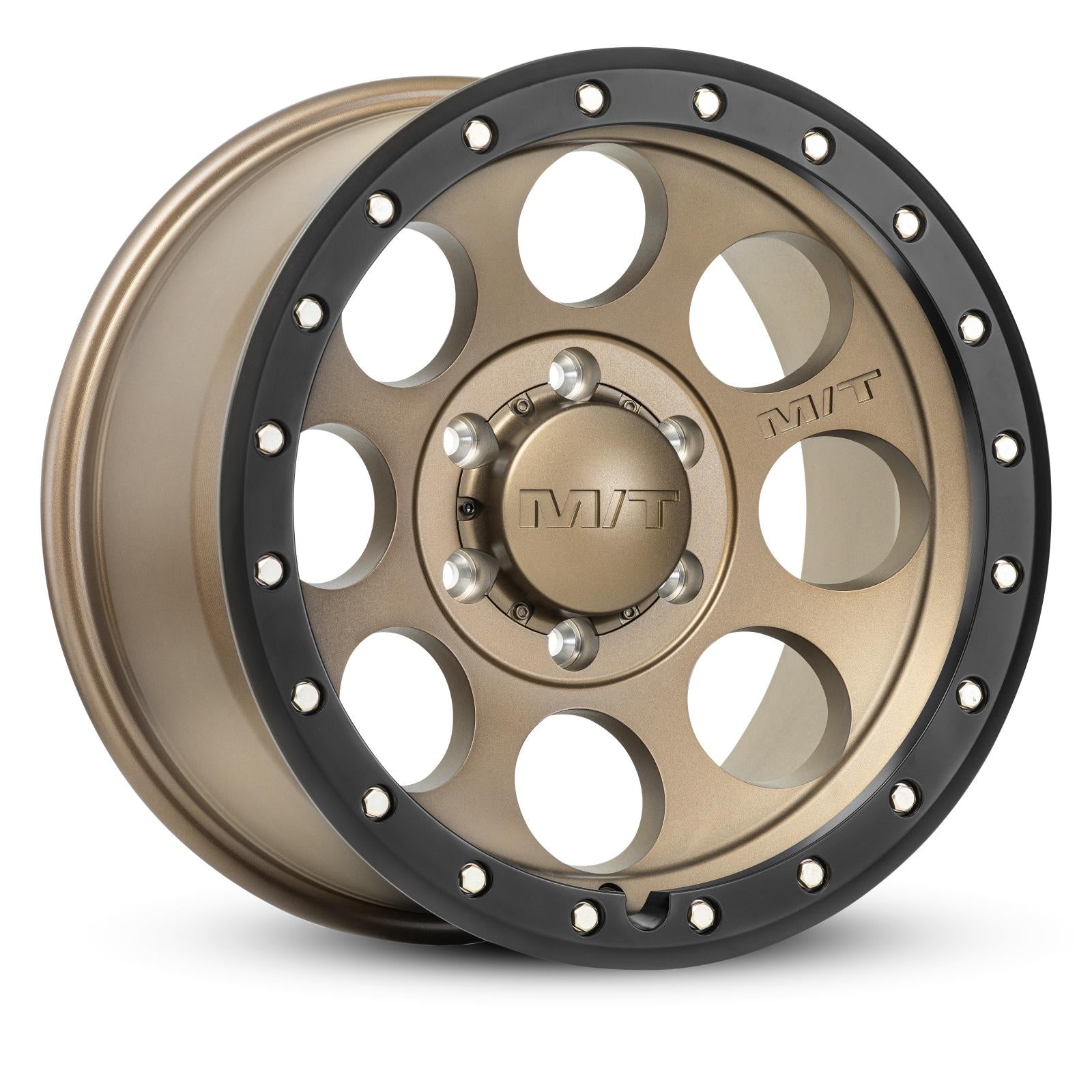 Classic PRO Wheel 18x9 5 x 8X180 Hub Bore 4.929 Satin Bronze W/Black Lip Zinc Bolts Mickey Thompson