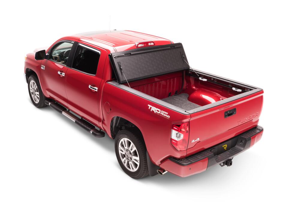 BAKFlip G2 Hard Folding Truck Bed Cover Rail Mounts Near Top of Bed Rail Rails Can Be Lowered Using Drop Down Brackets 2007-2021 Toyota Tundra with Deck Rail System without Trail Special Edition Storage Boxes BAK