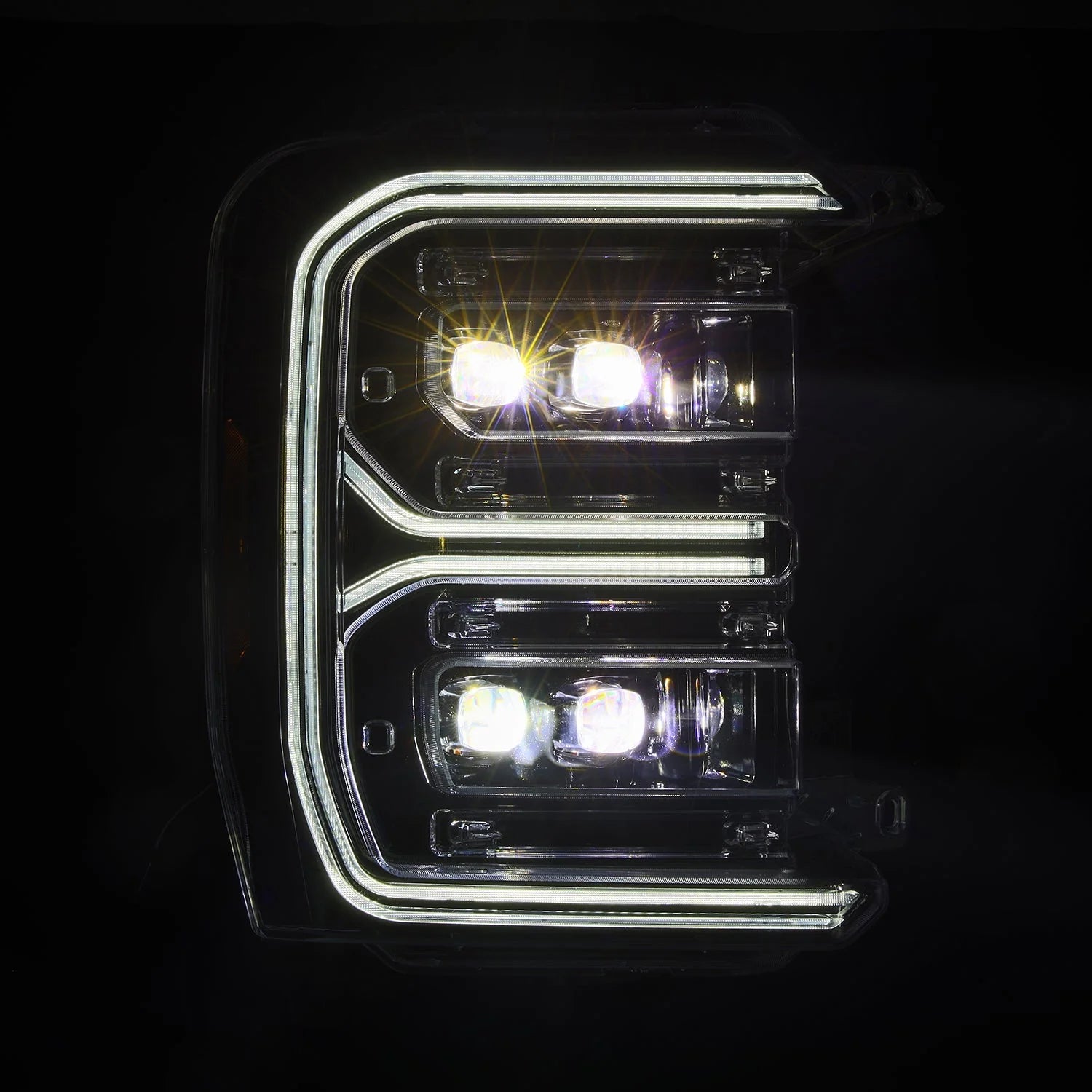 AlphaRex 23-26 Ford F-250 SD NOVA LED Proj Headlights Alpha Blk w/Activ Light/Seq Signal/Switchback