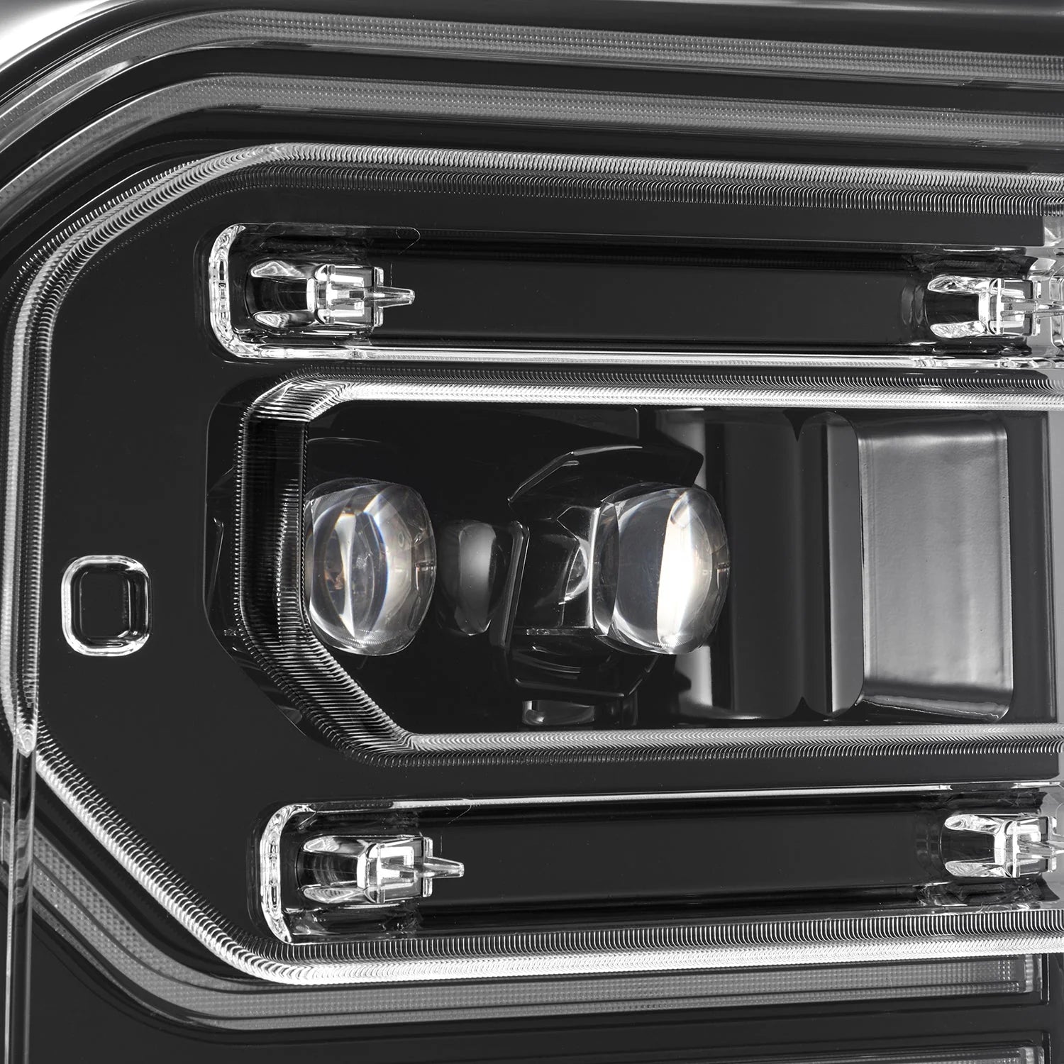 AlphaRex 23-26 Ford F-250 SD NOVA LED Proj Headlights Alpha Blk w/Activ Light/Seq Signal/Switchback