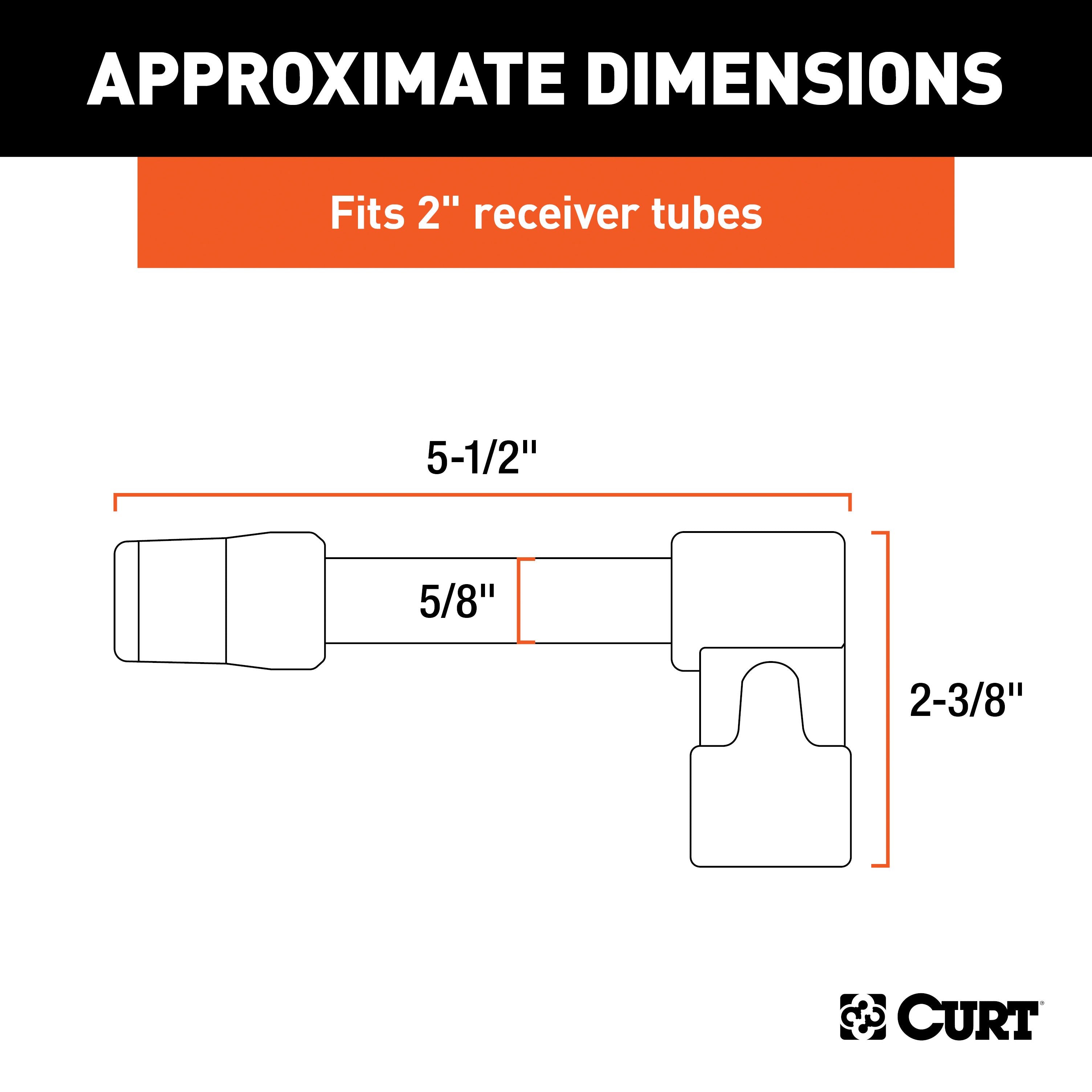 CURT Right-Angle Trailer Hitch Lock, 5/8-Inch Pin Diameter, Fits 2-Inch Receiver Model 23510