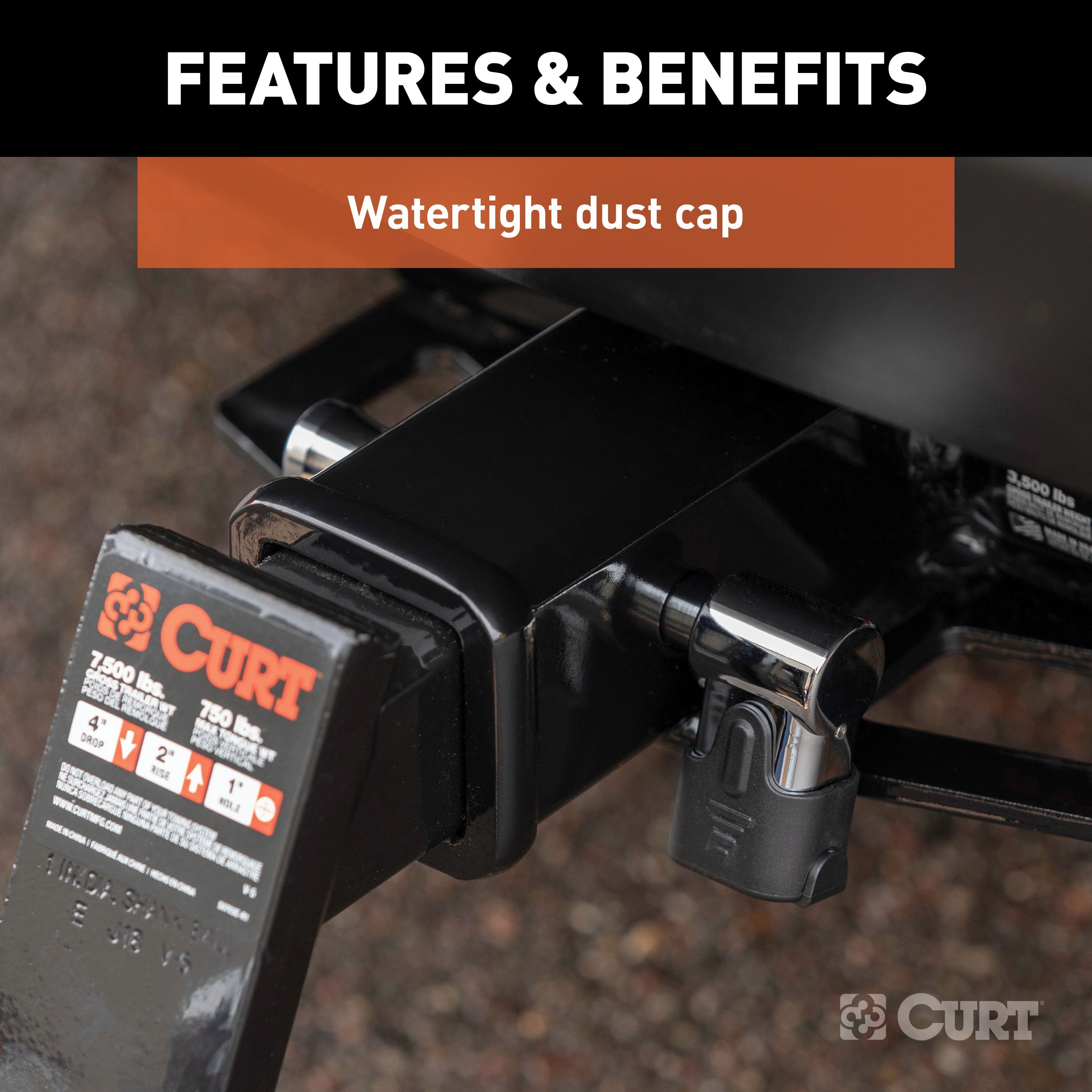 CURT Right-Angle Trailer Hitch Lock, 5/8-Inch Pin Diameter, Fits 2-Inch Receiver Model 23510