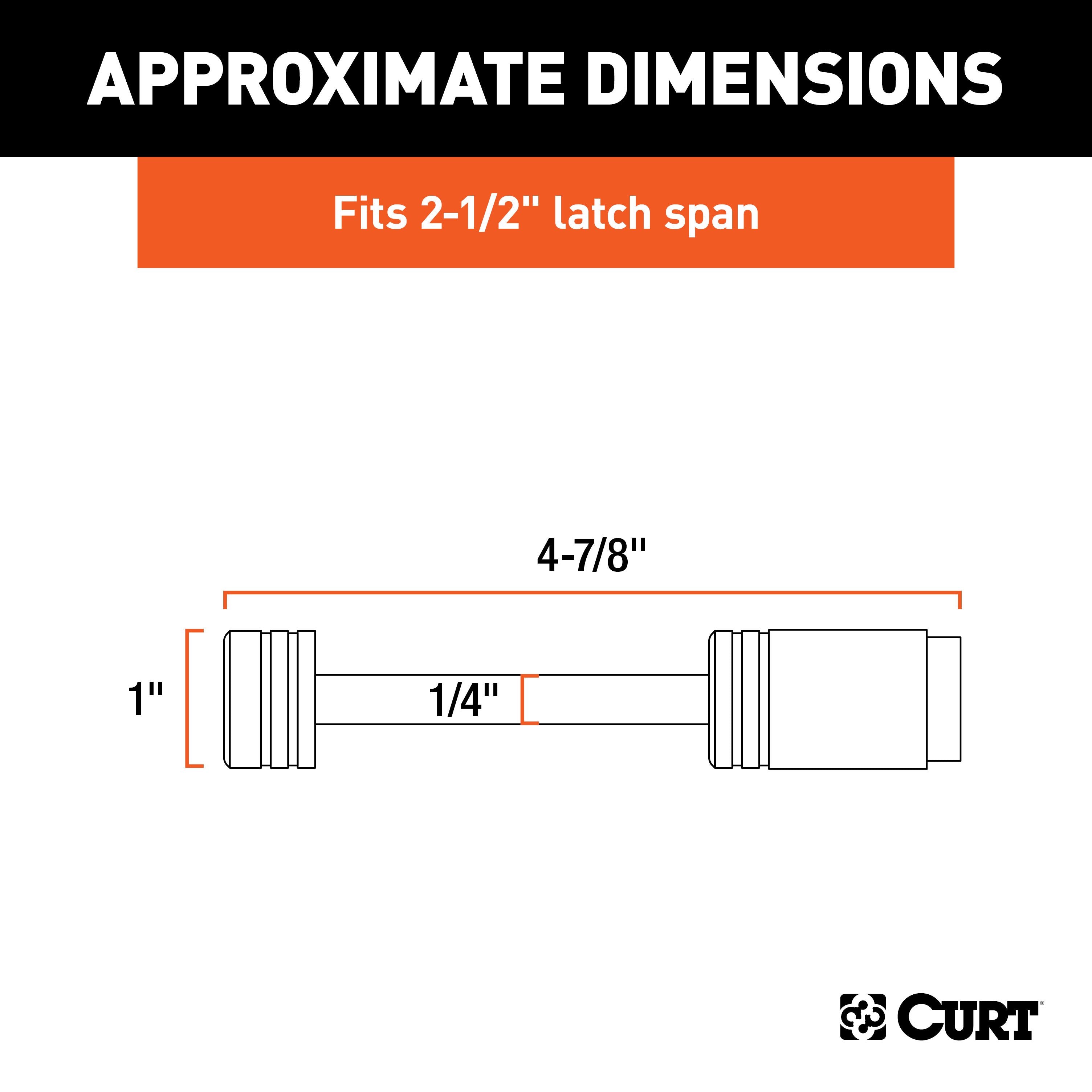 CURT Chrome Trailer Tongue Coupler Lock, 1/4-Inch Pin Diameter, Up to 2-1/2-Inch Span Model 23522