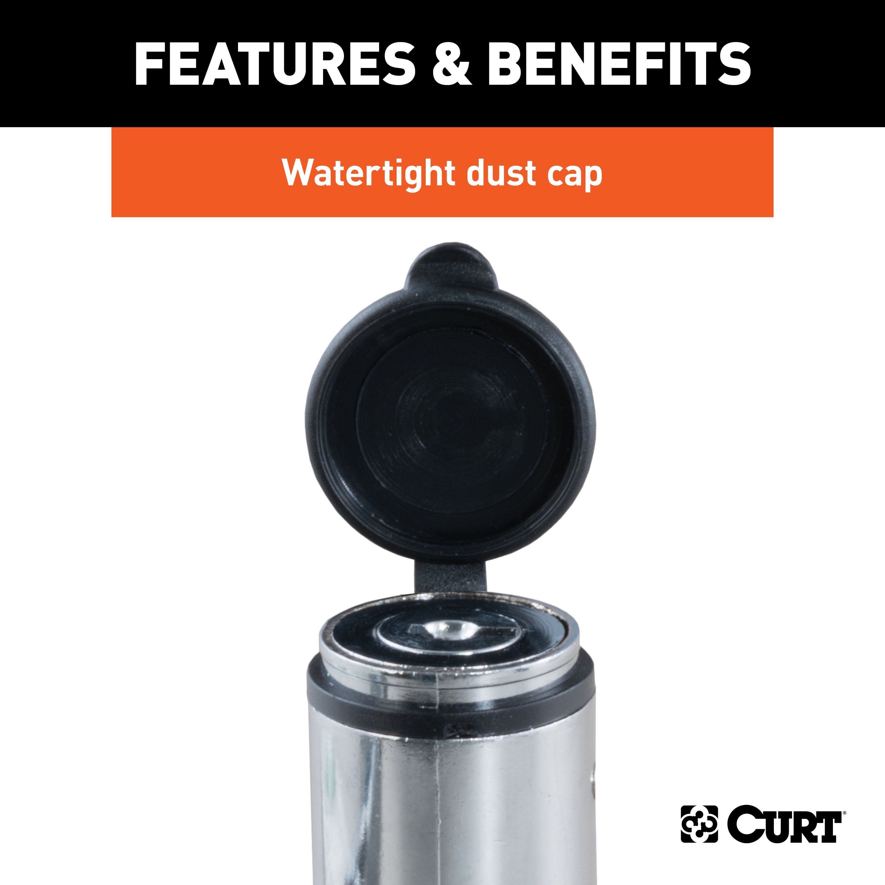 CURT Chrome Trailer Tongue Coupler Lock, 1/4-Inch Pin Diameter, Up to 3-3/8-Inch Span Model 23523