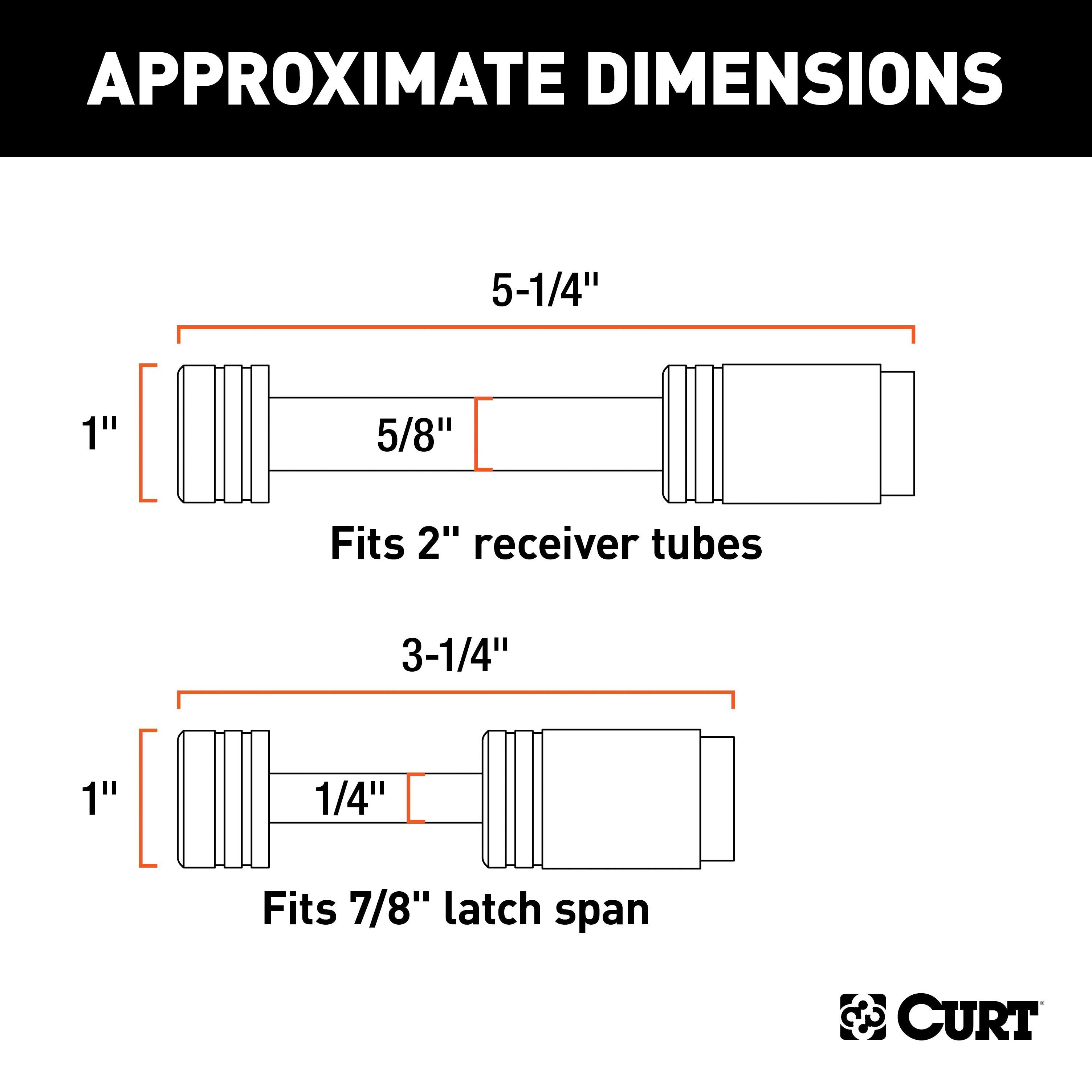 CURT Trailer Lock Set for 2-Inch Receiver, 7/8-Inch Coupler Latch Span Model 23526