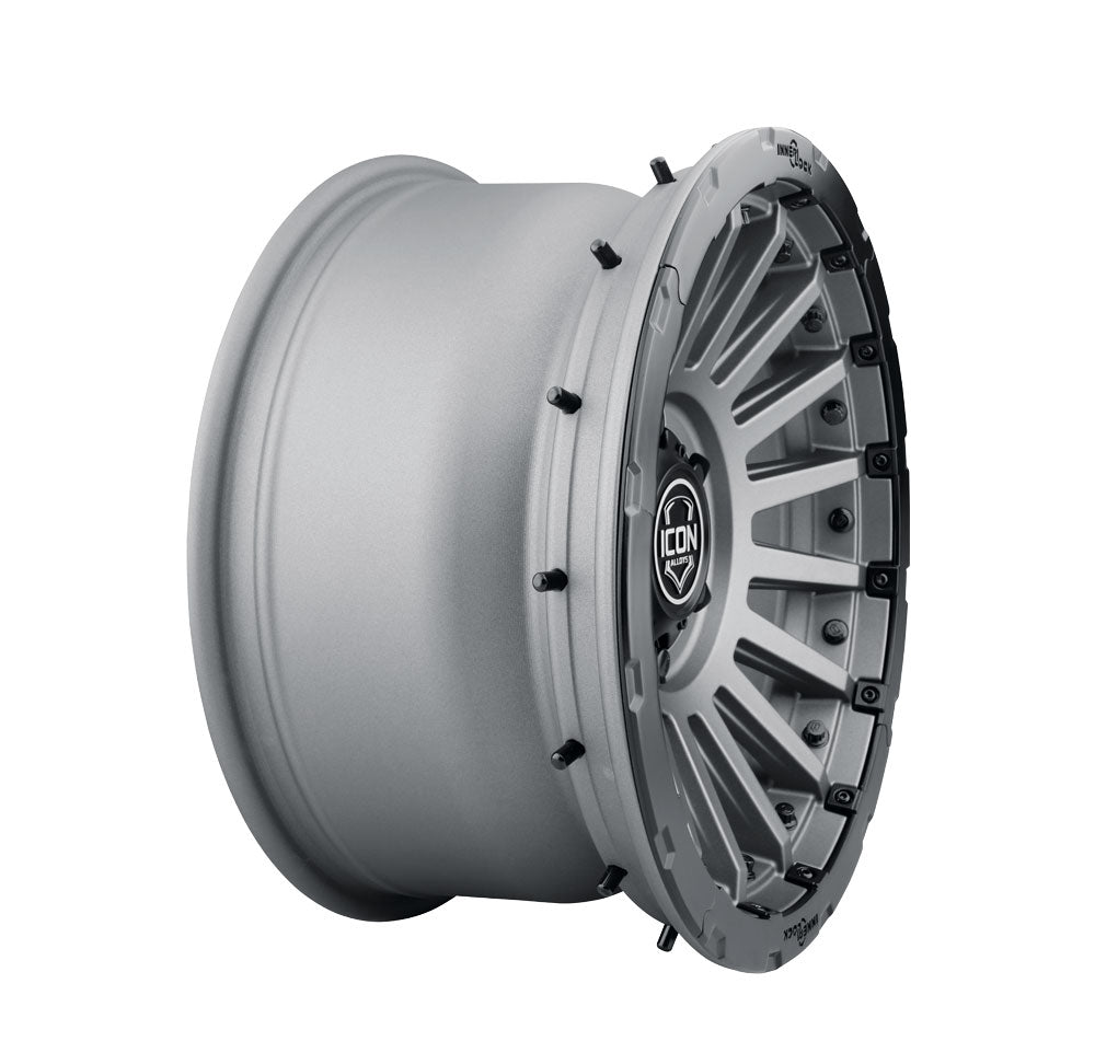 Rebound Pro 17 X 8.5 / 5 X 5 -6MM Offset 4.5 Inch Back Space Charcoal W/ Black Ring, ICON Alloys
