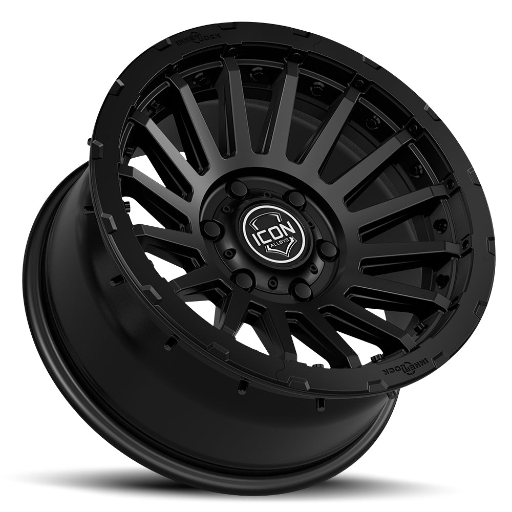 Rebound Pro 17 X 8.5 / 8 X 170 6MM Offset 5 Inch Backspace Satin Black, ICON Alloys