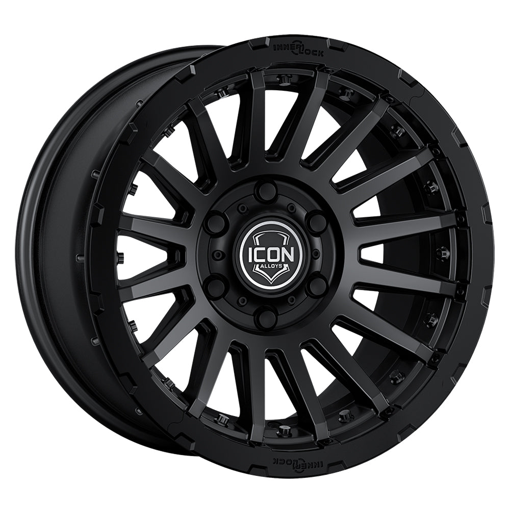 Rebound Pro 18 X 9 / 8 X 170 6MM Offset 5.25 Inch Backspace Satin Black, ICON Alloys