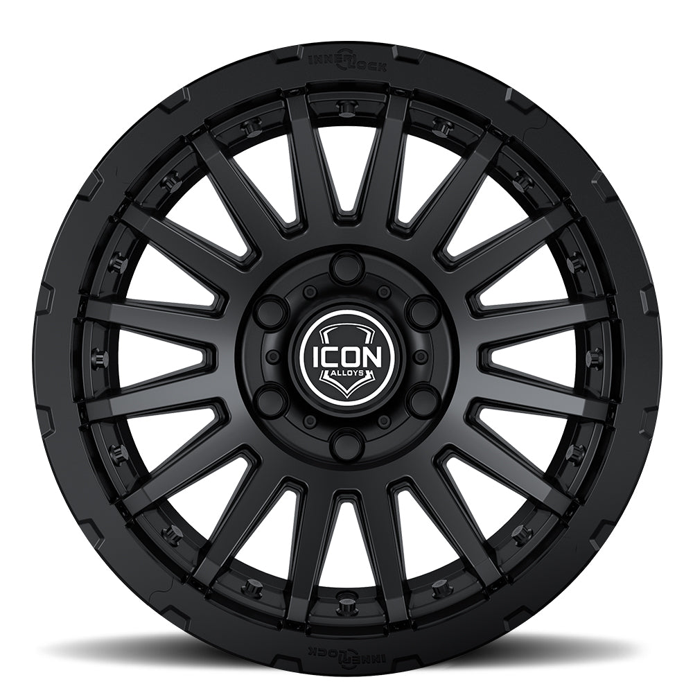 Rebound Pro 18 X 9 / 6 X 5.5 25MM Offset 6 Inch Back Space Satin Black, ICON Alloys