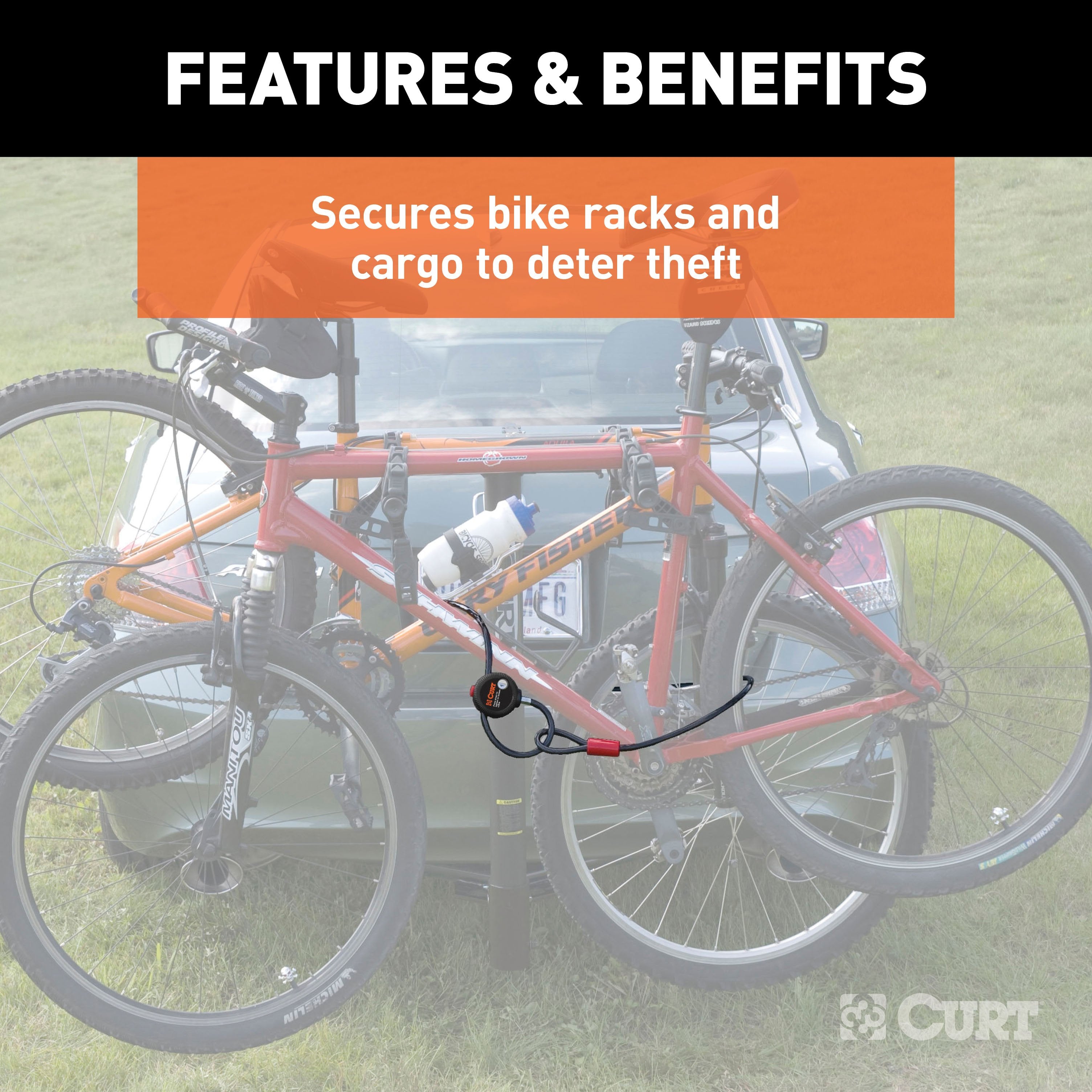 CURT 6-Foot Bike Cable Lock Model 23666