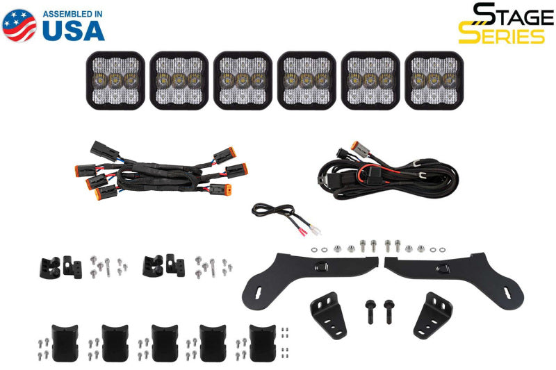 Diode Dynamics 17-20 Ford Raptor SS5 Grille CrossLink Lightbar Kit - Yellow Pro Combo