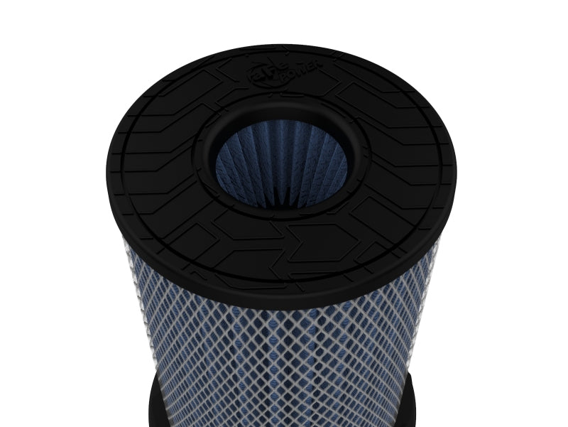 aFe MagnumFLOW Pro 5R air filter with a 2.5-inch inlet and 7-inch height, designed for enhanced airflow and filtration.
