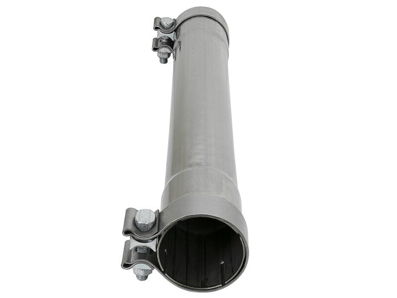 Afe MACH Force-Xp resonator delete pipe with 3-inch inlet and outlet, 19-inch overall length, includes clamps.