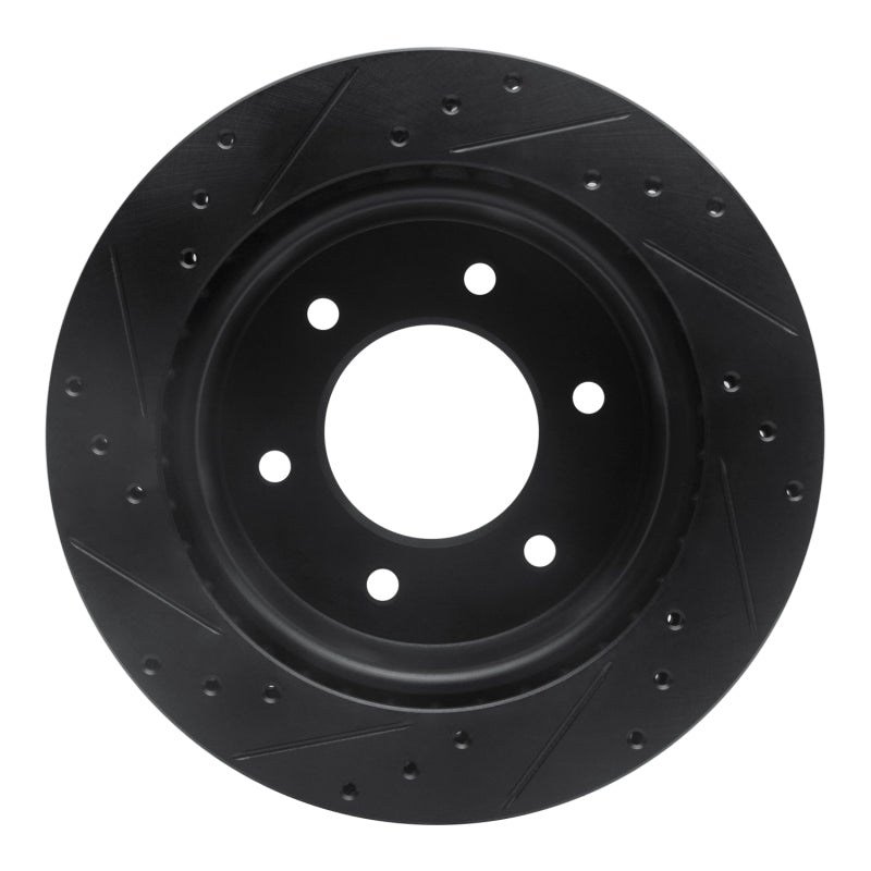 R1 19-25 Ford BRONCO Rear Right Drilled & Slotted Black Brake Rotor
