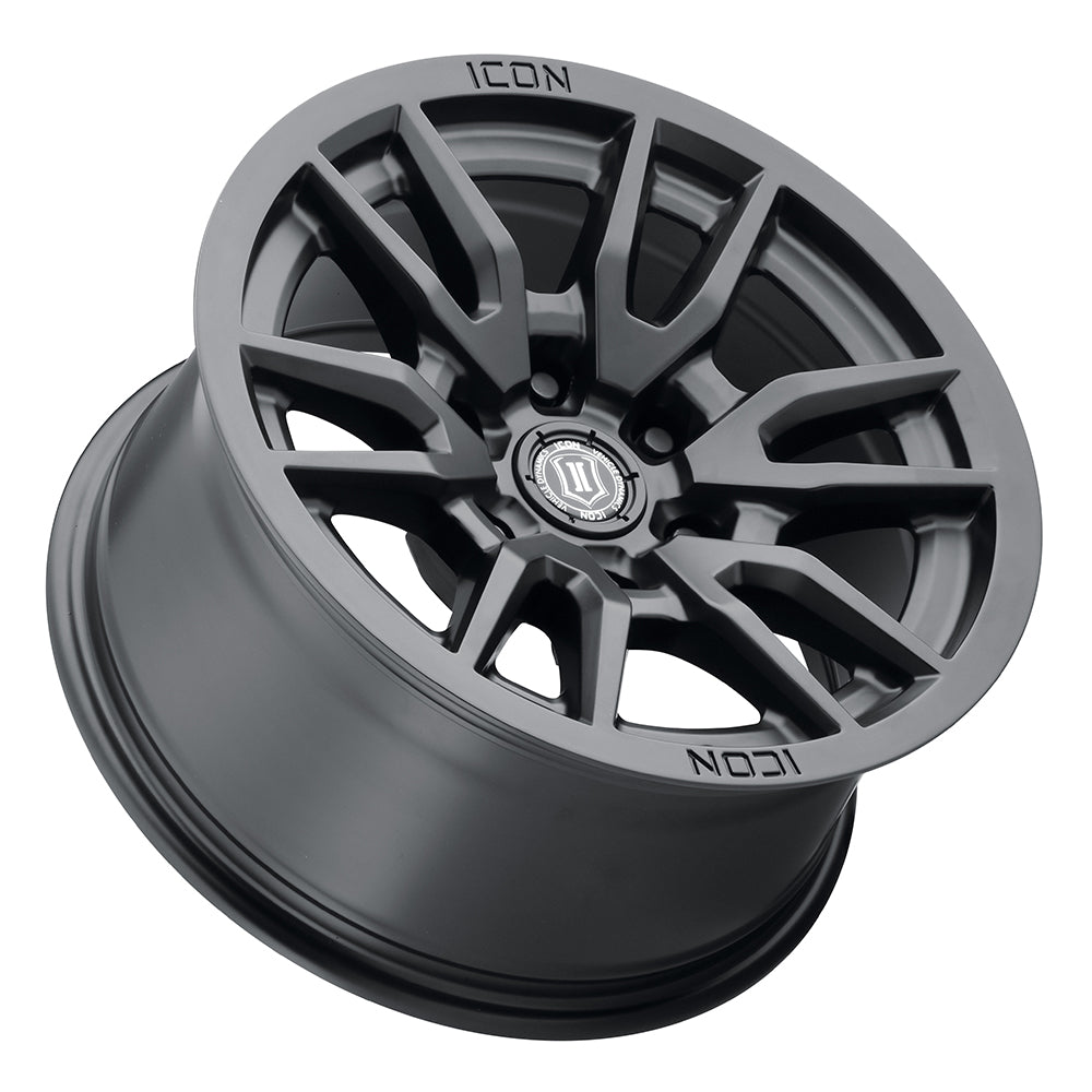 Vector 6 17 X 8.5 / 6 X 135 / 6MM / 5 Inch Back Space Satin Black, ICON Alloys