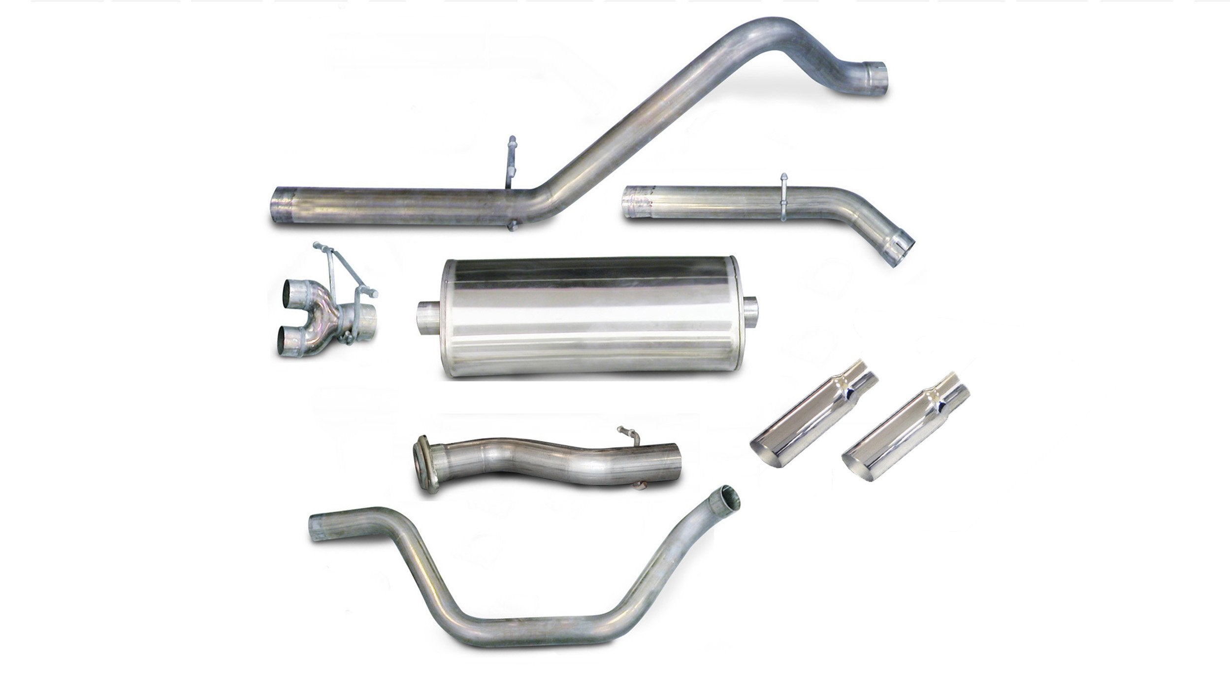 3.0 Inch Cat-Back Sport Dual Rear Exit Exhaust 4.0 Inch Slash Cut Polished Tips 07-08 Silverado/Sierra 1500 Crew Cab/Short Bed/Extended Cab/Standard Bed 4.8L/5.3L/6.0L V8 143.5 Inch WB Stainless Steel dB by Corsa Performance