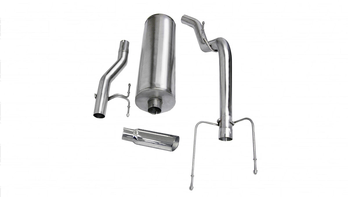 3.0 Inch Cat-Back Sport Single Side Exit Exhaust 4.0 Inch Slash Cut Polished Tip 04-05 Dodge Ram 1500 Quad Cab/Short Bed 4.7L/5.7L V8 Stainless Steel dB by Corsa Performance