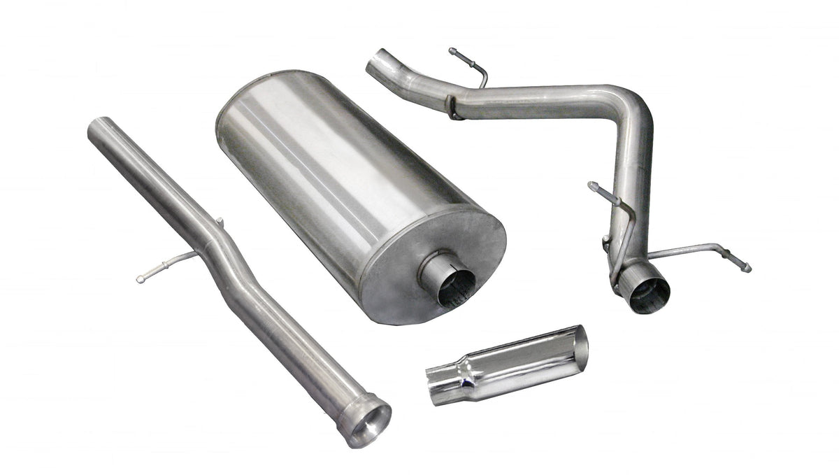 3.0 Inch Cat-Back Sport Single Side Exit Exhaust 4.0 Inch Slash Cut Polished Tip 11-13 Silverado/Sierra Denali 1500 Crew Cab/Short Bed/Extended Cab/Standard Bed 6.2L V8 143.5 Inch WB Stainless Steel dB by Corsa Performance