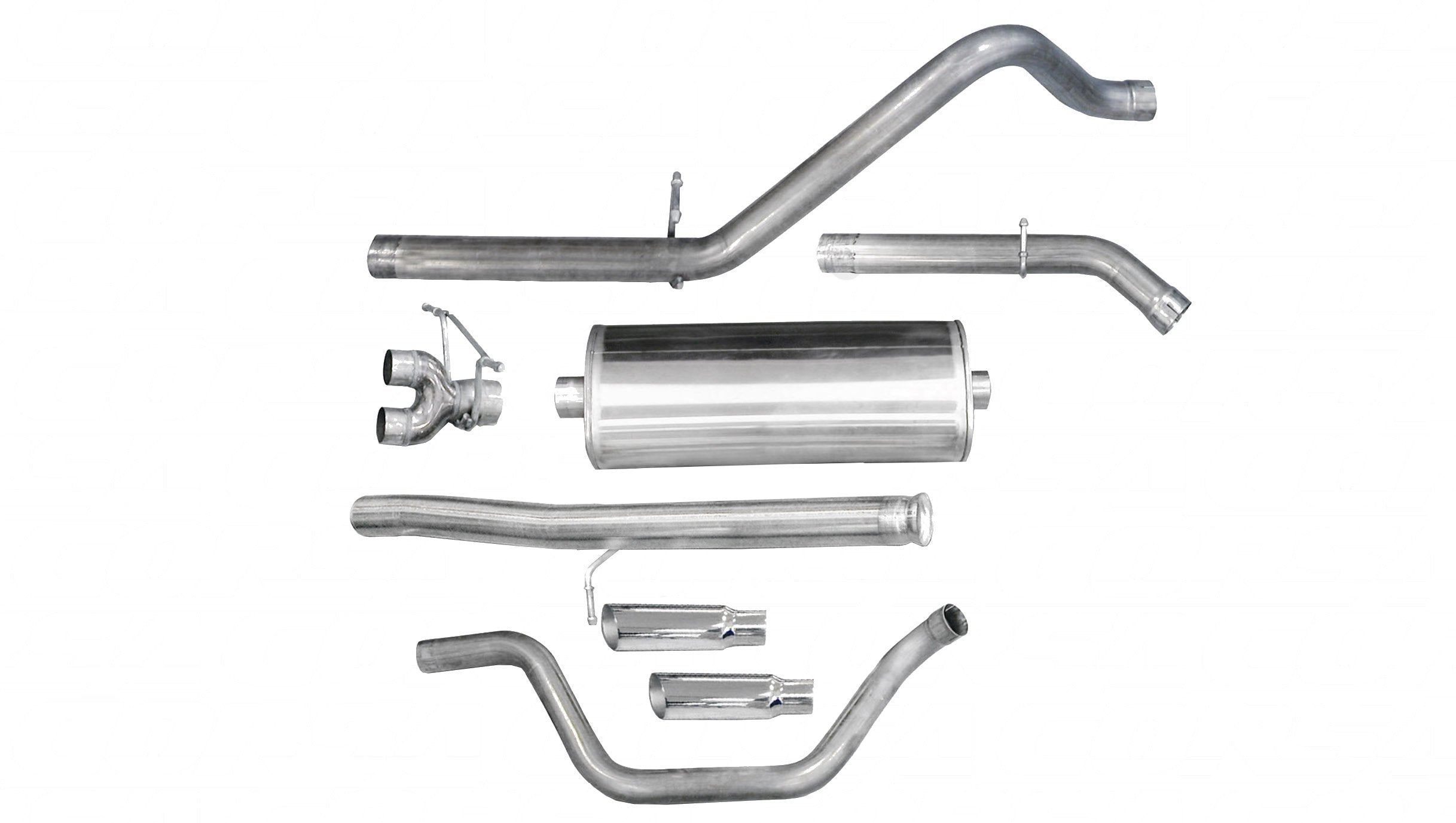 3.0 Inch Cat-Back Sport Dual Rear Exit Exhaust 4.0 Inch Slash Cut Polished Tips 10-13 Silverado/Sierra 1500 Crew Cab/Short Bed/Extended Cab/Standard Bed 4.8L/5.3L/6.0L V8 143.5 Inch WB Stainless Steel dB by Corsa Performance