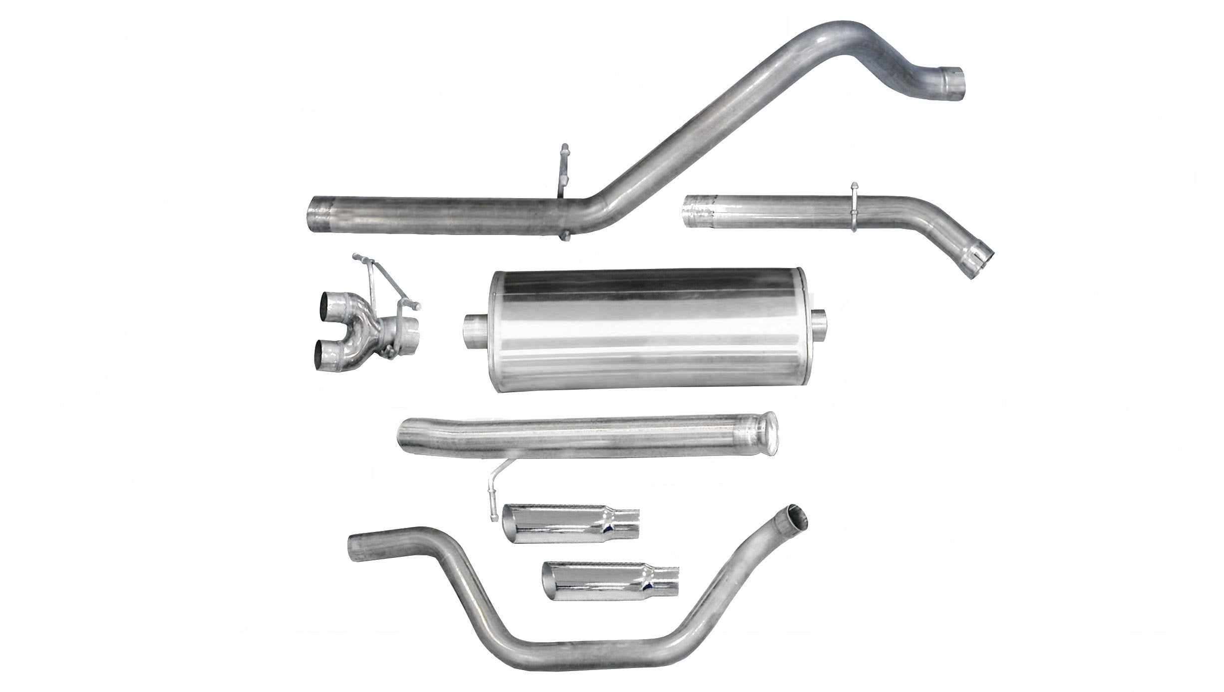 3.0 Inch Cat-Back Sport Dual Rear Exit Exhaust 4.0 Inch Slash Cut Polished Tips 09-13 Silverado/Sierra 1500 Regular Cab/Standard Bed 4.8L/5.3L V8 119 Inch WB Stainless Steel dB by Corsa Performance