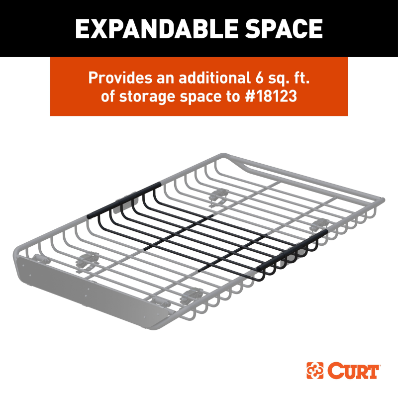 CURT 6 sq. ft. Black Steel Roof Rack Cargo Carrier Extension Model 18124