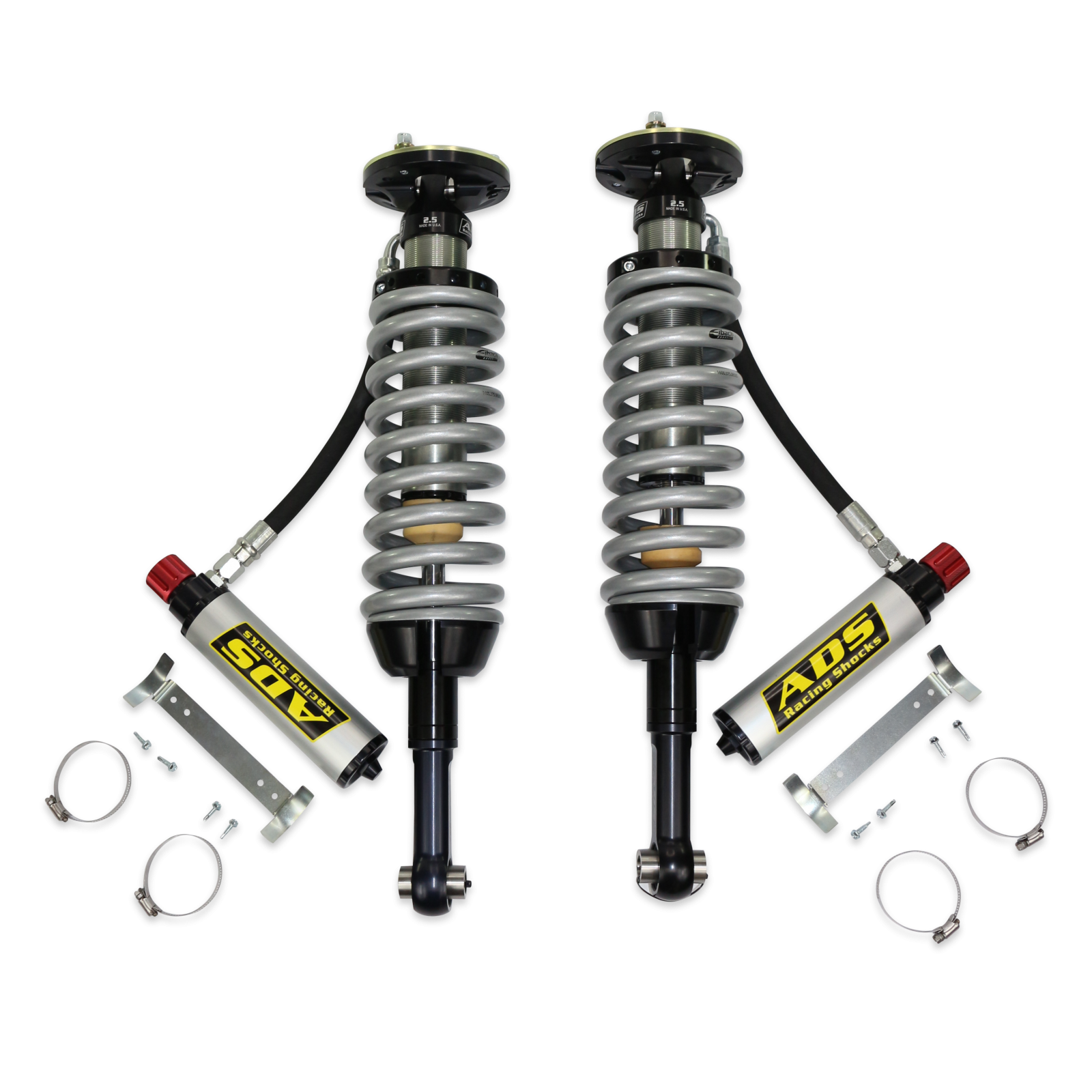 2010-2014 Ford F-150 Svt Raptor Direct Fit 2.5 inch Adjustable Reservoir Race Coilovers Front 21.05 Inch Collapsed 26.94 Inch Extended ADS Shocks