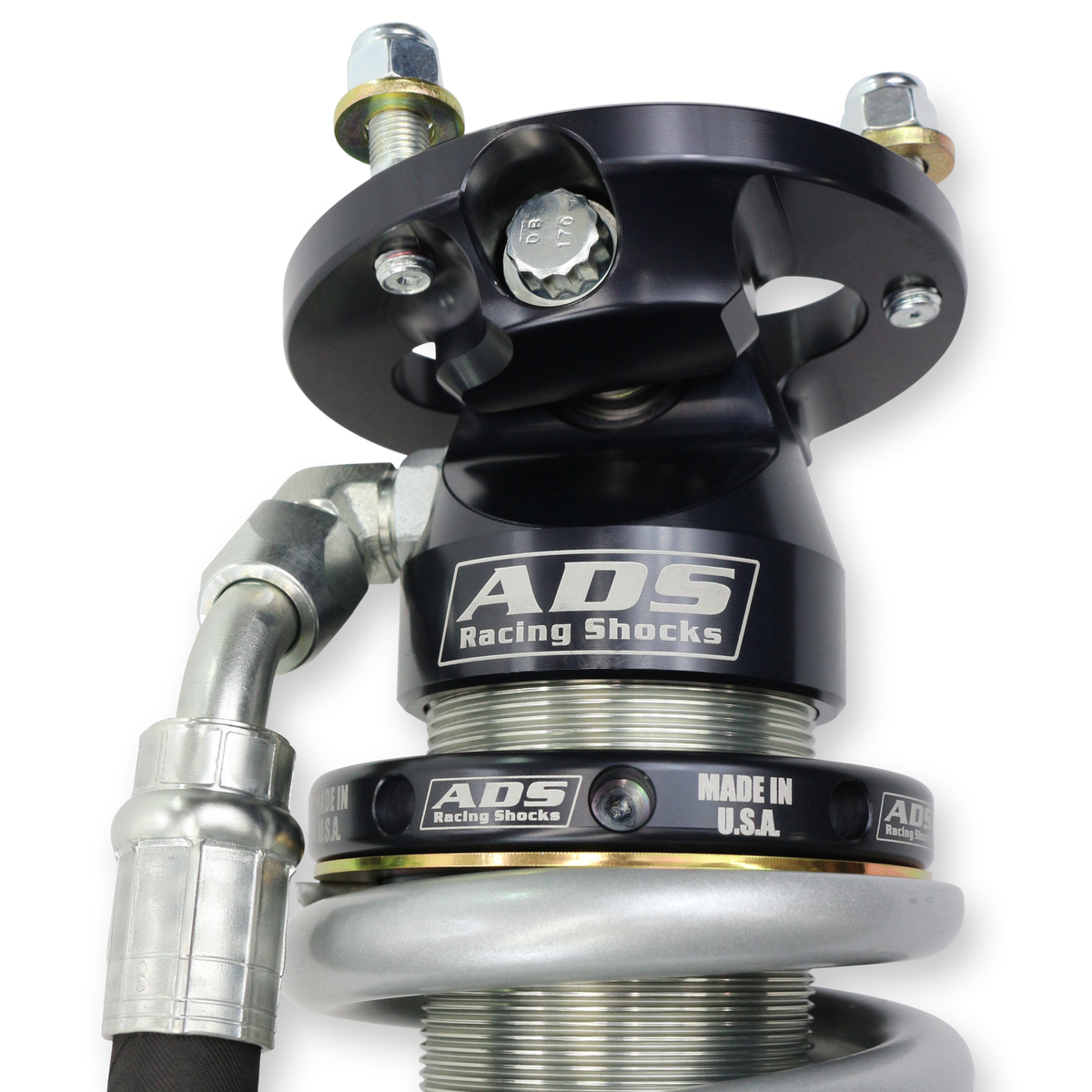 2021-2025 Ford Bronco Direct Fit 2.5 inch Adjustable Reservoir Race Coilovers Front 18 Inch Collapsed 24.644 Inch Extended Remote Reservoir 2 Door ADS Shocks