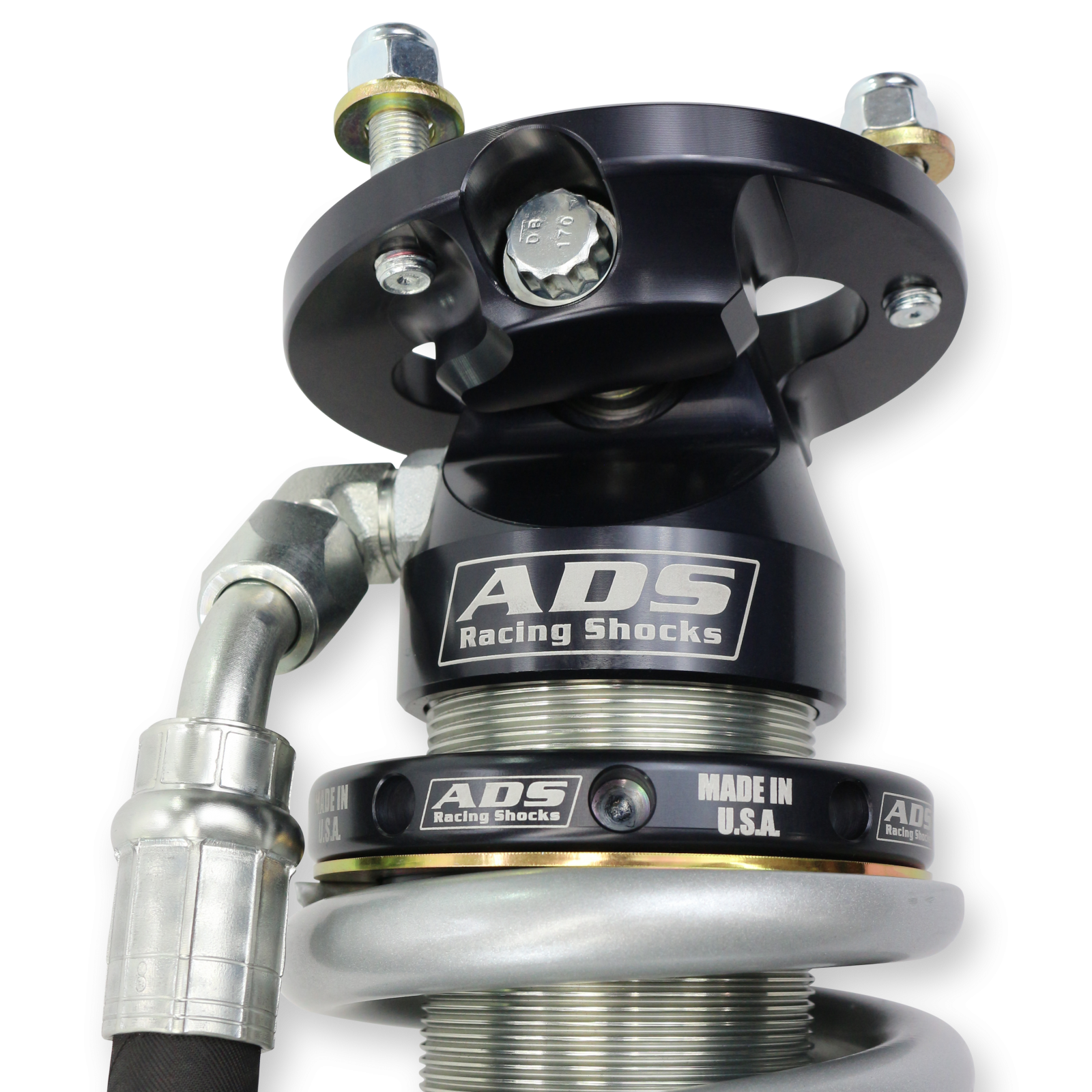 2021-2025 Ford Bronco Direct Fit 2.5 inch Adjustable Reservoir Race Coilovers Front 18 Inch Collapsed 24.644 Inch Extended Remote Reservoir 2 Door ADS Shocks