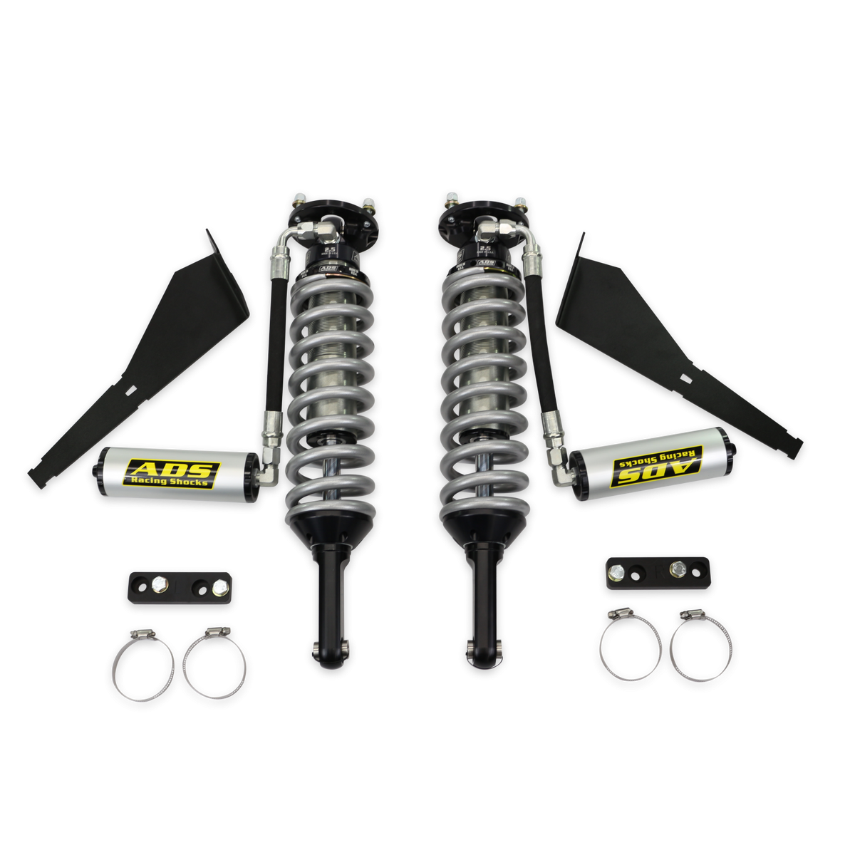2005-2023 Toyota Tacoma Direct Fit 2.5 inch Reservoir Race Coilovers Front 17.75 Inch Collapsed 22.394 Inch Extended Remote Reservoir With 700 (lb/in) Springs ADS Shocks