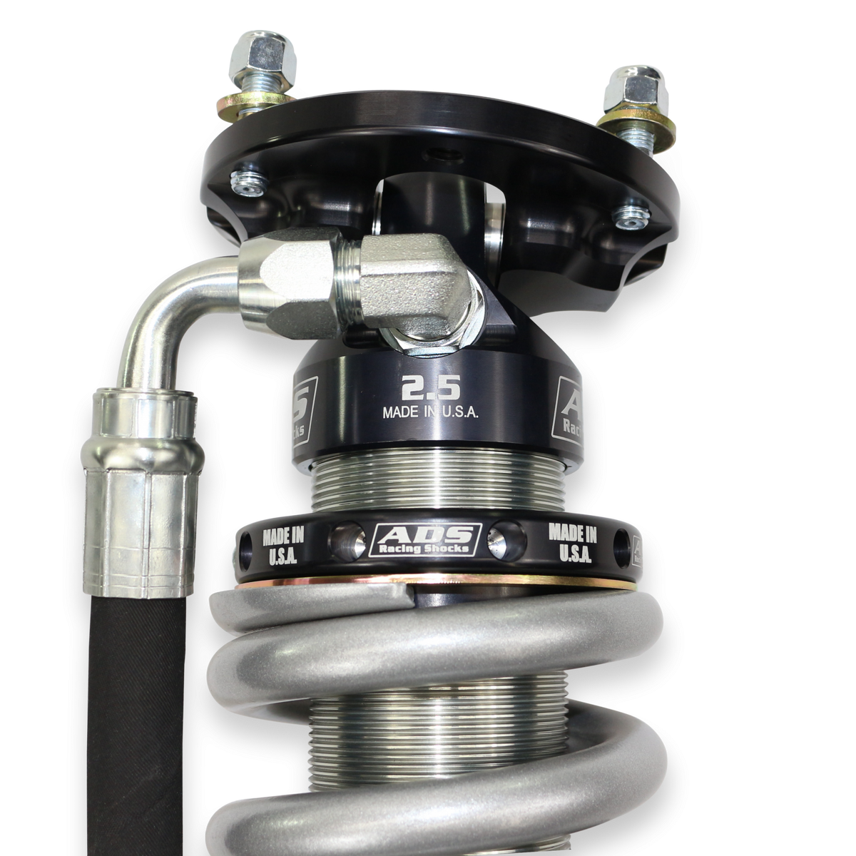 2005-2023 Toyota Tacoma Direct Fit 2.5 inch Reservoir Race Coilovers Front 17.75 Inch Collapsed 22.394 Inch Extended Remote Reservoir With 700 (lb/in) Springs ADS Shocks