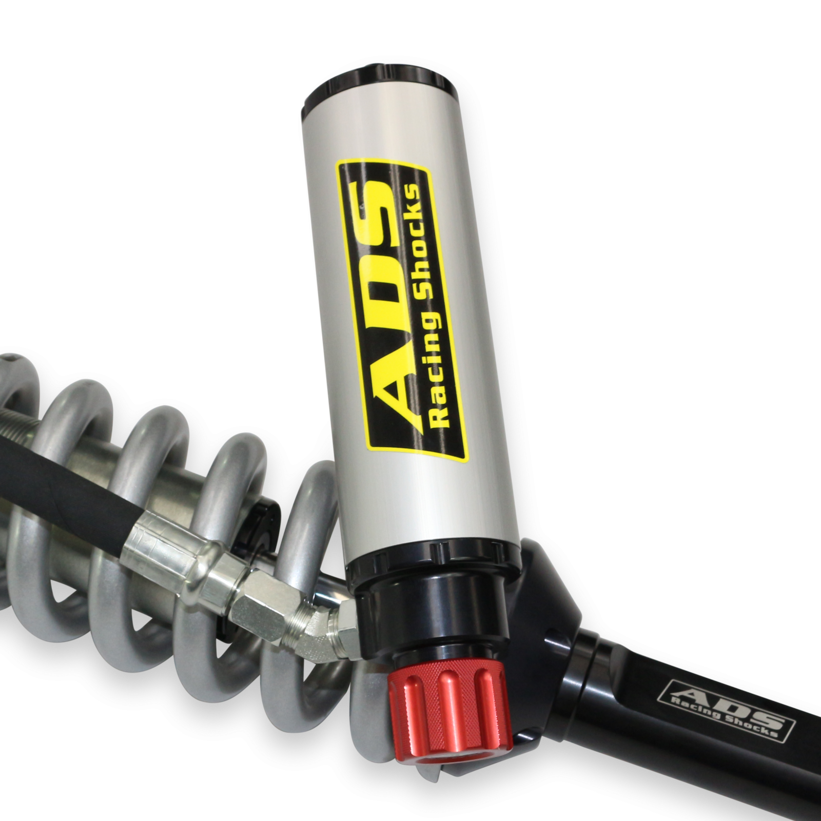 2005-2023 Toyota Tacoma Direct Fit 2.5 inch Adjustable Reservoir Race Coilovers Front 17.75 Inch Collapsed 22.394 Inch Extended Remote Reservoir With 600 (lb/in) Springs ADS Shocks
