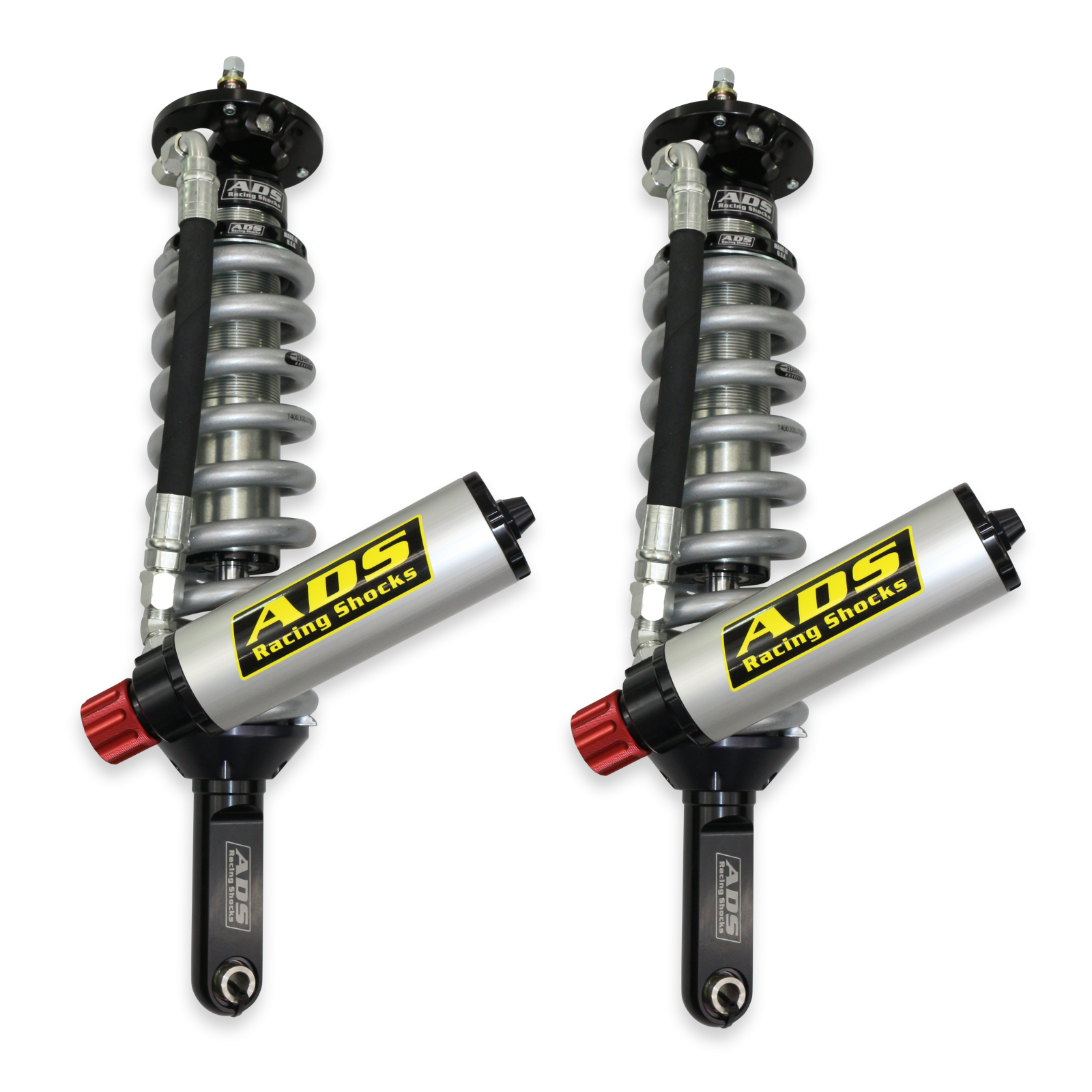 2005-2023 Toyota Tacoma Direct Fit 2.5 inch Adjustable Reservoir Race Coilovers Front 17.75 Inch Collapsed 22.394 Inch Extended Remote Reservoir With 700 (lb/in) Springs ADS Shocks