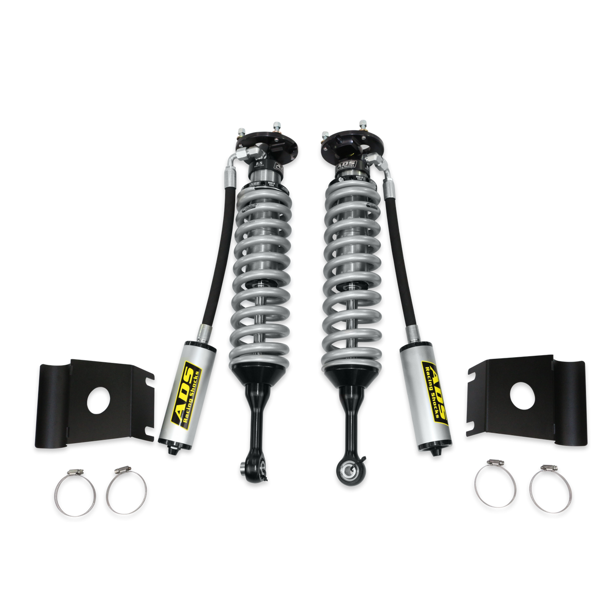 2007-2021 Toyota Tundra Direct Fit 2.5 inch Reservoir Race Coilovers Front 18.8 Inch Collapsed 25.819 Inch Extended Remote Reservoir With 650 (lb/in) Springs ADS Shocks