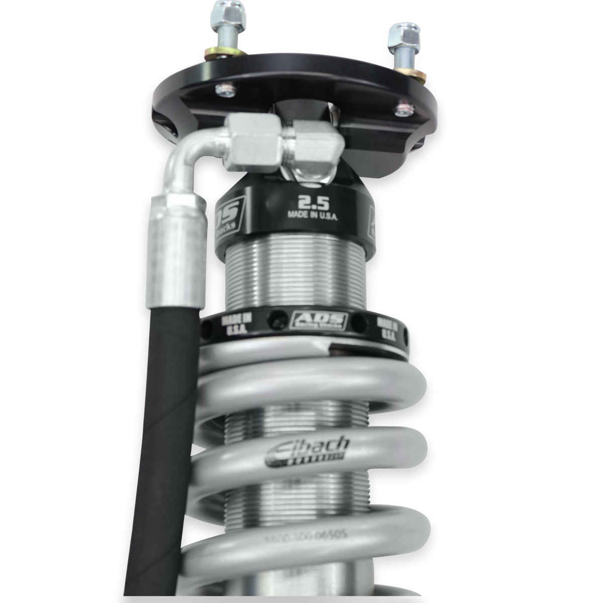 2007-2021 Toyota Tundra Direct Fit 2.5 inch Reservoir Race Coilovers Front 18.8 Inch Collapsed 25.819 Inch Extended Remote Reservoir With 650 (lb/in) Springs ADS Shocks