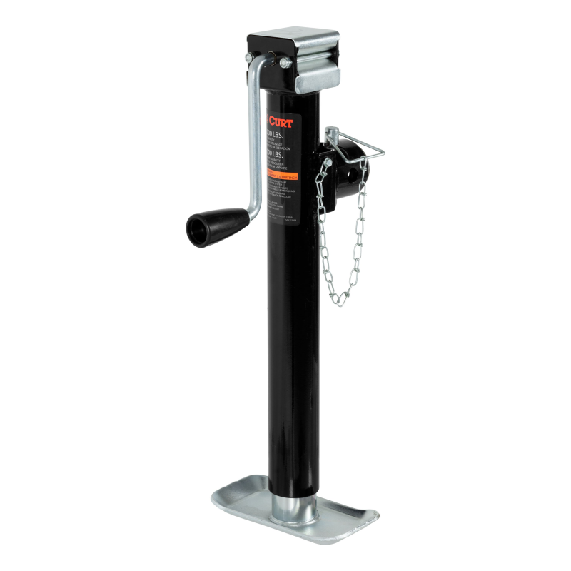 CURT Pipe-Mount Swivel Trailer Jack with Side Handle (5,000 lbs, 15" Travel) Model 25005