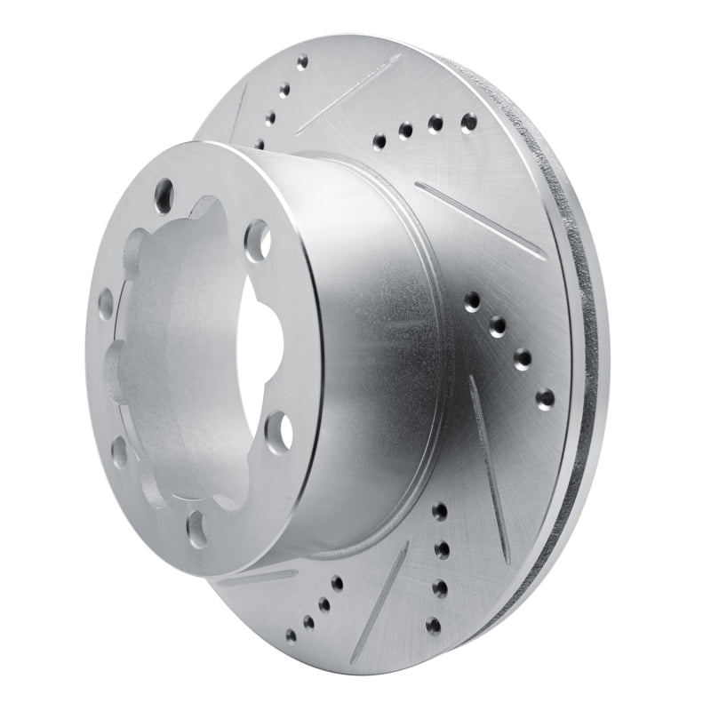 R1 06-25 American Coach Patriot Rear Left Drilled & Slotted Silver Brake Rotor