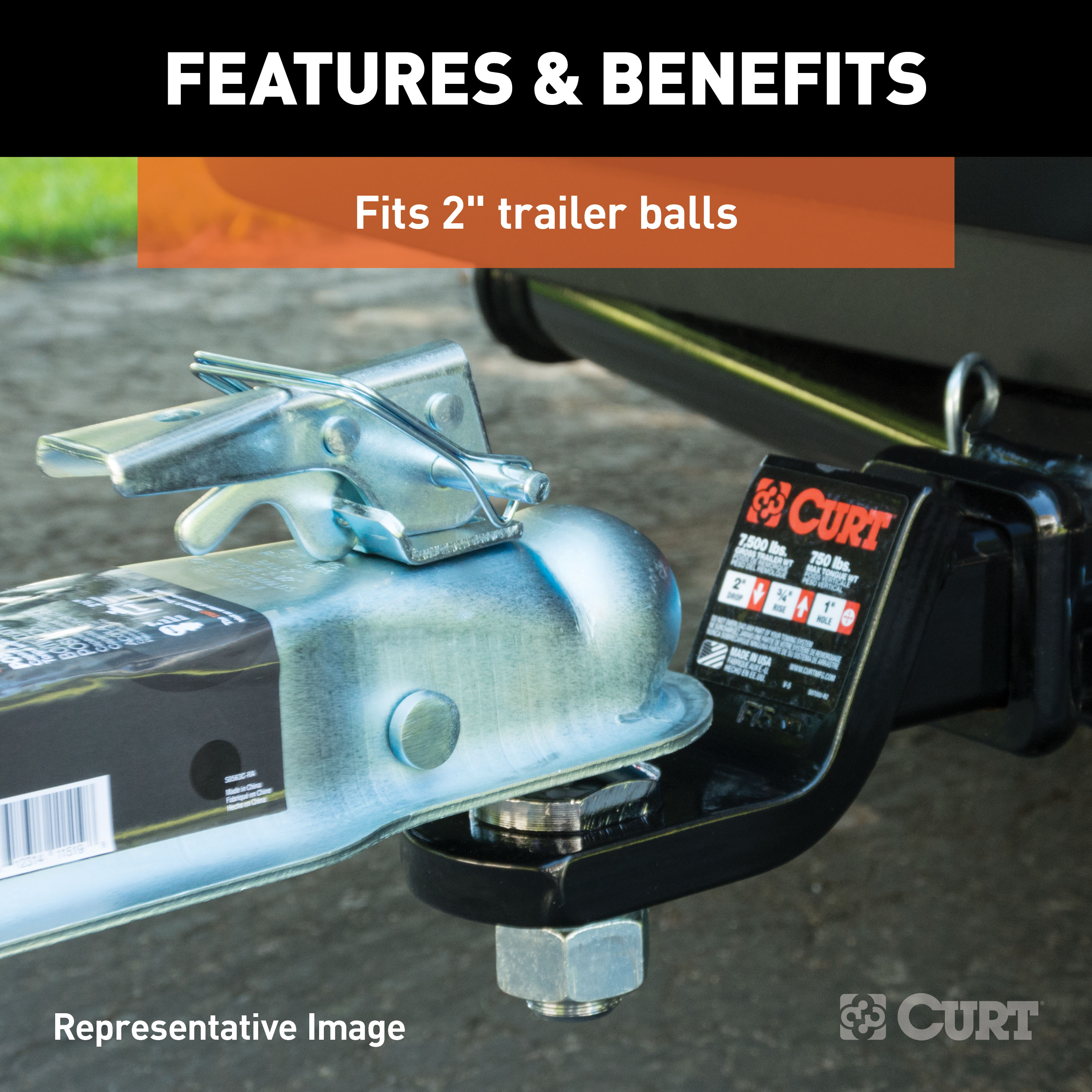 CURT Posi-Lock Coupler Replacement Latch for 2-Inch Trailer Hitch Ball Model 25194