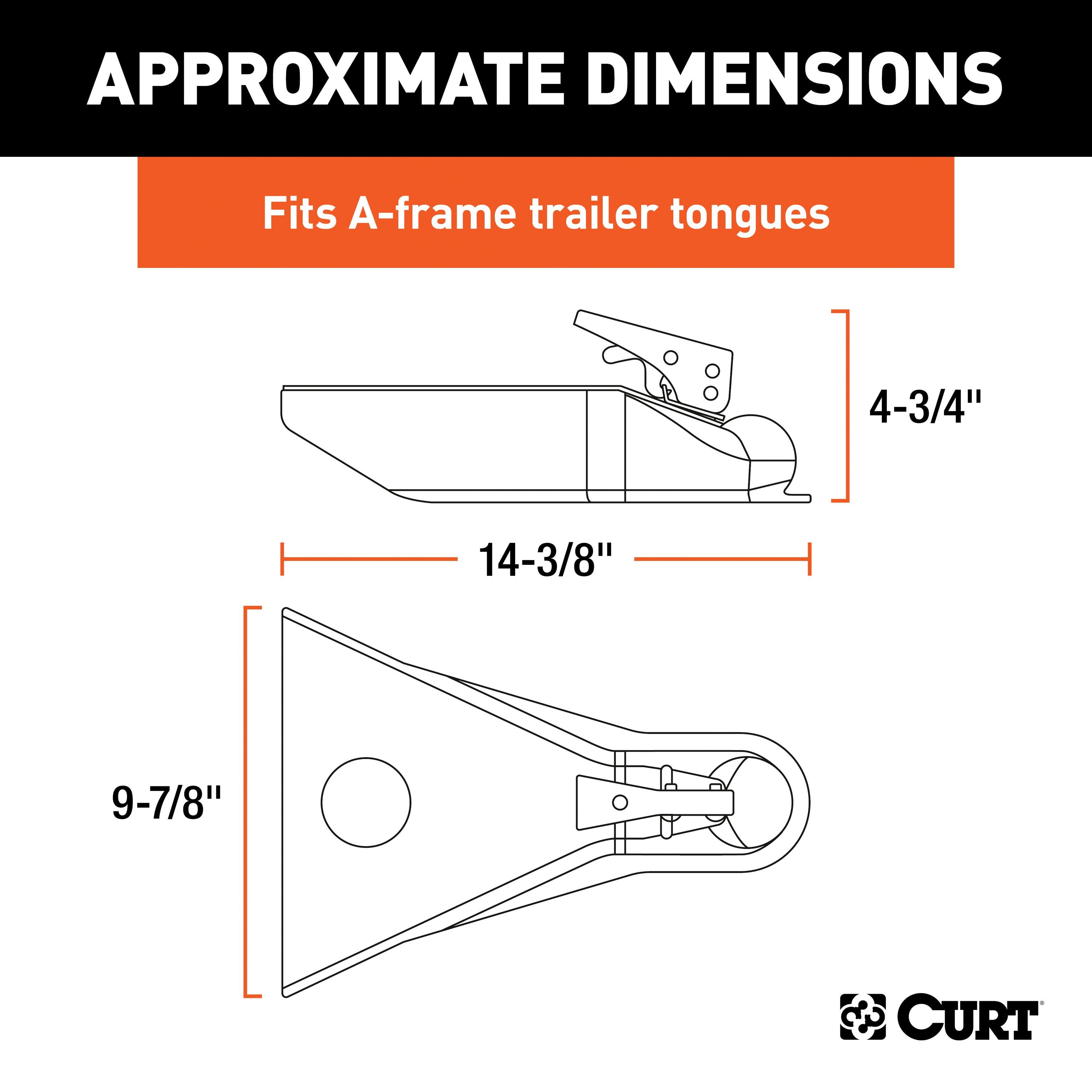 CURT Black A-Frame Trailer Coupler, 2-Inch Hitch Ball, 5,000 lbs Model 25210