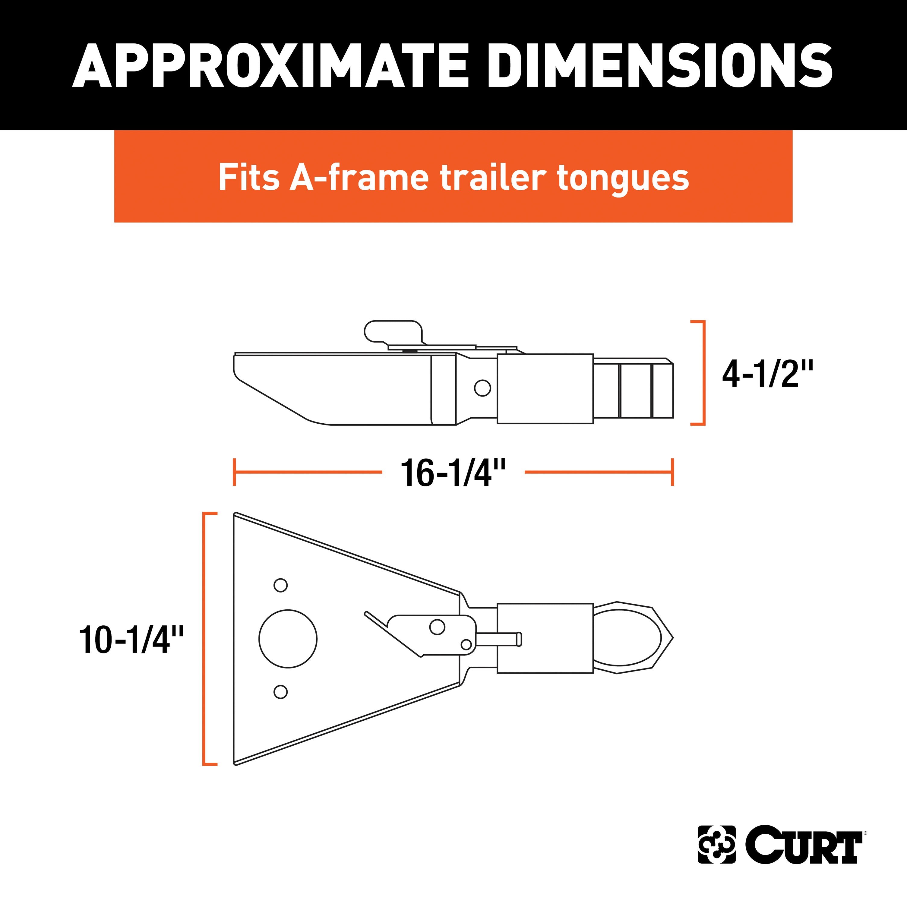 CURT Black A-Frame Trailer Coupler, 2-Inch Hitch Ball, 7,000 lbs Model 25217