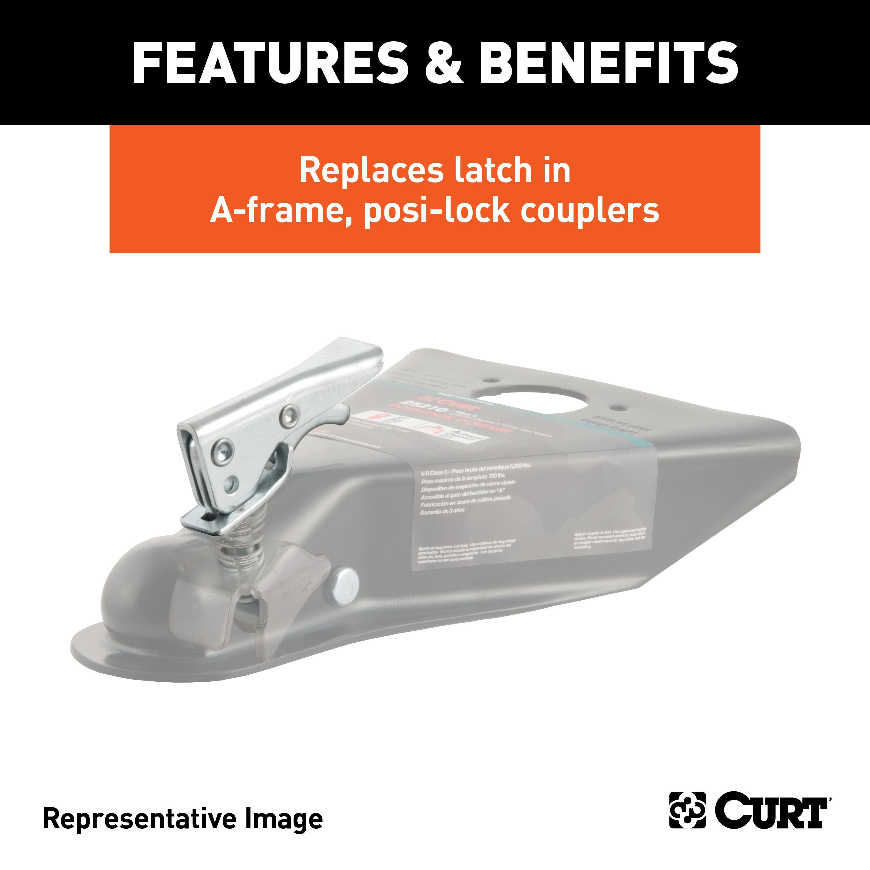 CURT Posi-Lock Coupler Replacement Latch for or #25210 Model 25294