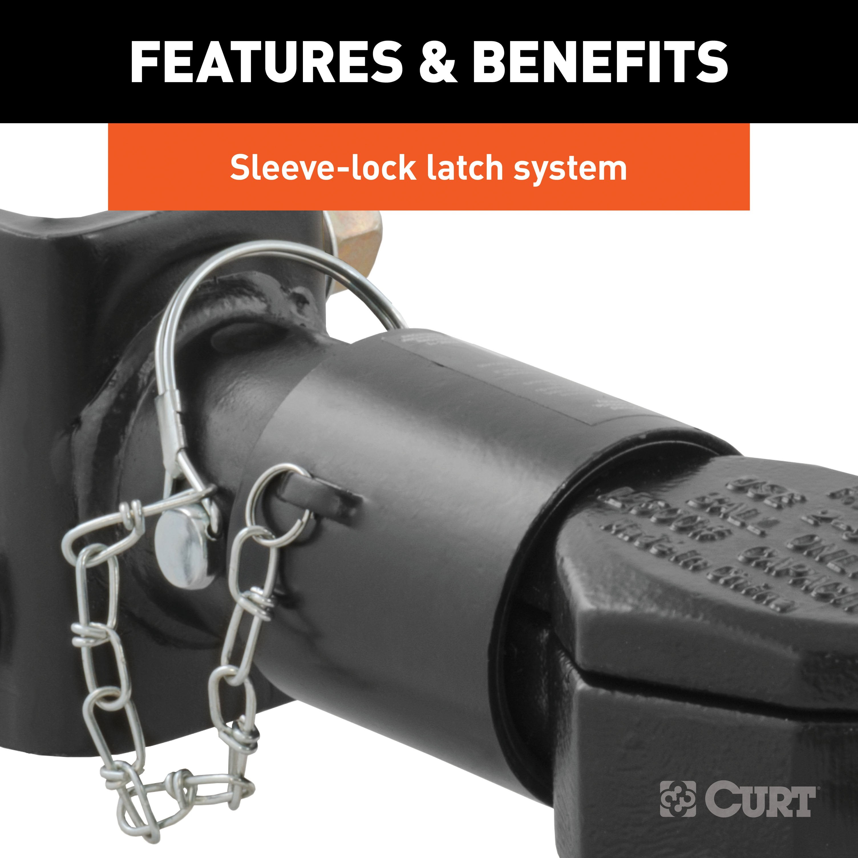 CURT Channel-Mount Adjustable Trailer Coupler, 2-5/16-Inch Hitch Ball, 12,500 lbs Model 25329