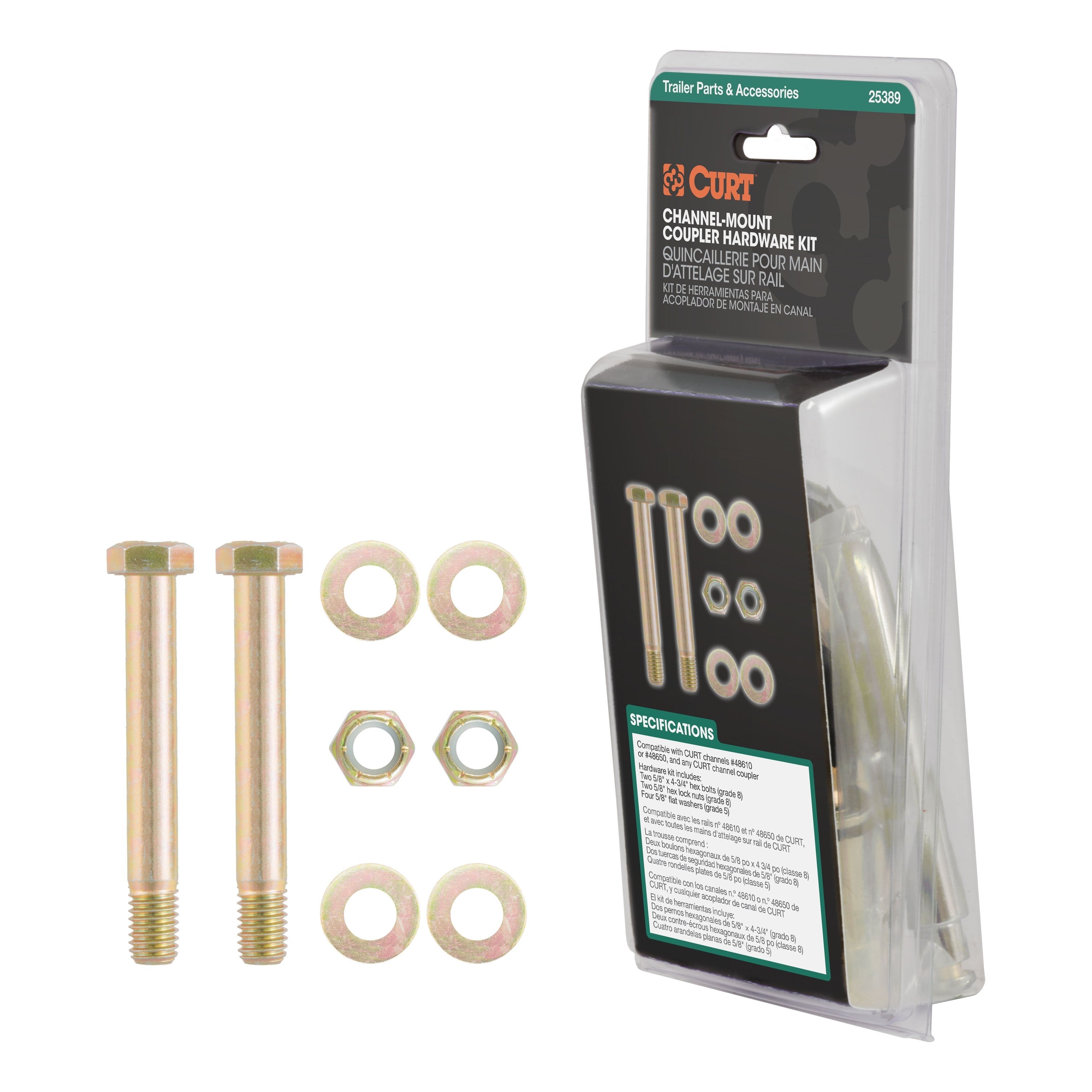 CURT Channel-Mount Adjustable Trailer Coupler Hardware Kit Model 25389