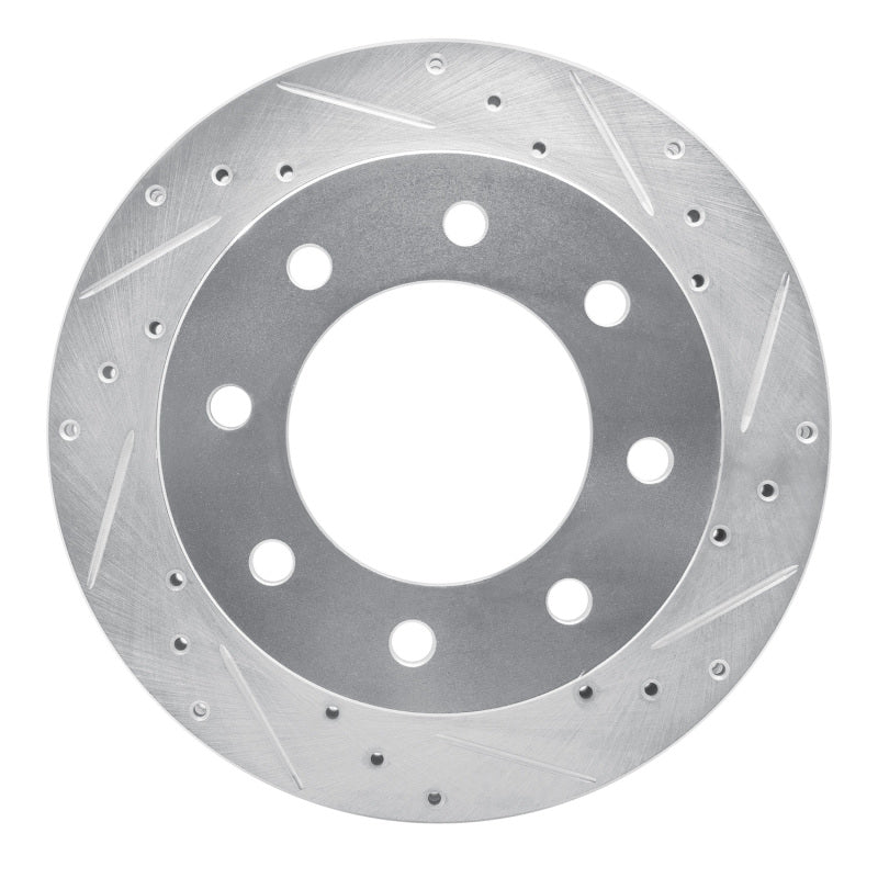 R1 99-25 Chevrolet Express 3500 Rear Right Drilled & Slotted Silver Brake Rotor