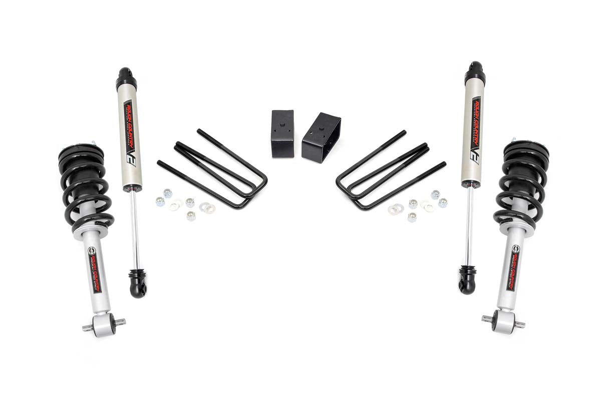 3.5 Inch Suspension Lift Kit N3 Struts & V2 Shocks 07-13 Silverado/Sierra 1500 2WD Cast Steel Rough Country