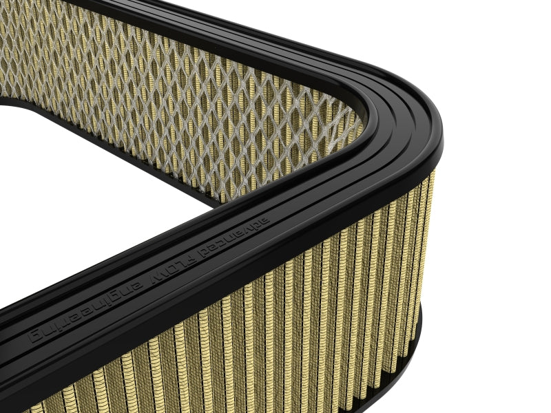 Custom air filter by AFE Magnum FLOW featuring expanded metal, measuring 20-1/4 inches long and 16-3/8 inches wide.