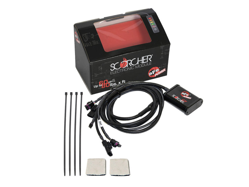 afe SCORCHER Power Module for Polaris RZR XP Turbo 2016-2021, enhancing performance with easy installation components.