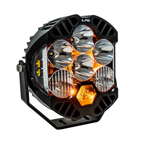 Baja Designs LP6 Pro LED spot light featuring six powerful LEDs in a rugged housing for off-road visibility.