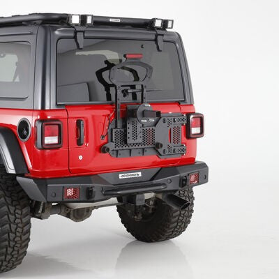 Rockline Body Mount Spare Tire Carrier Textured Black 2018-2026 Jeep Wrangler Go Rhino