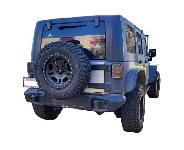Trailline Rear Full Width Bumper Textured Black For 2007-2018 Jeep Wrangler JK Go Rhino